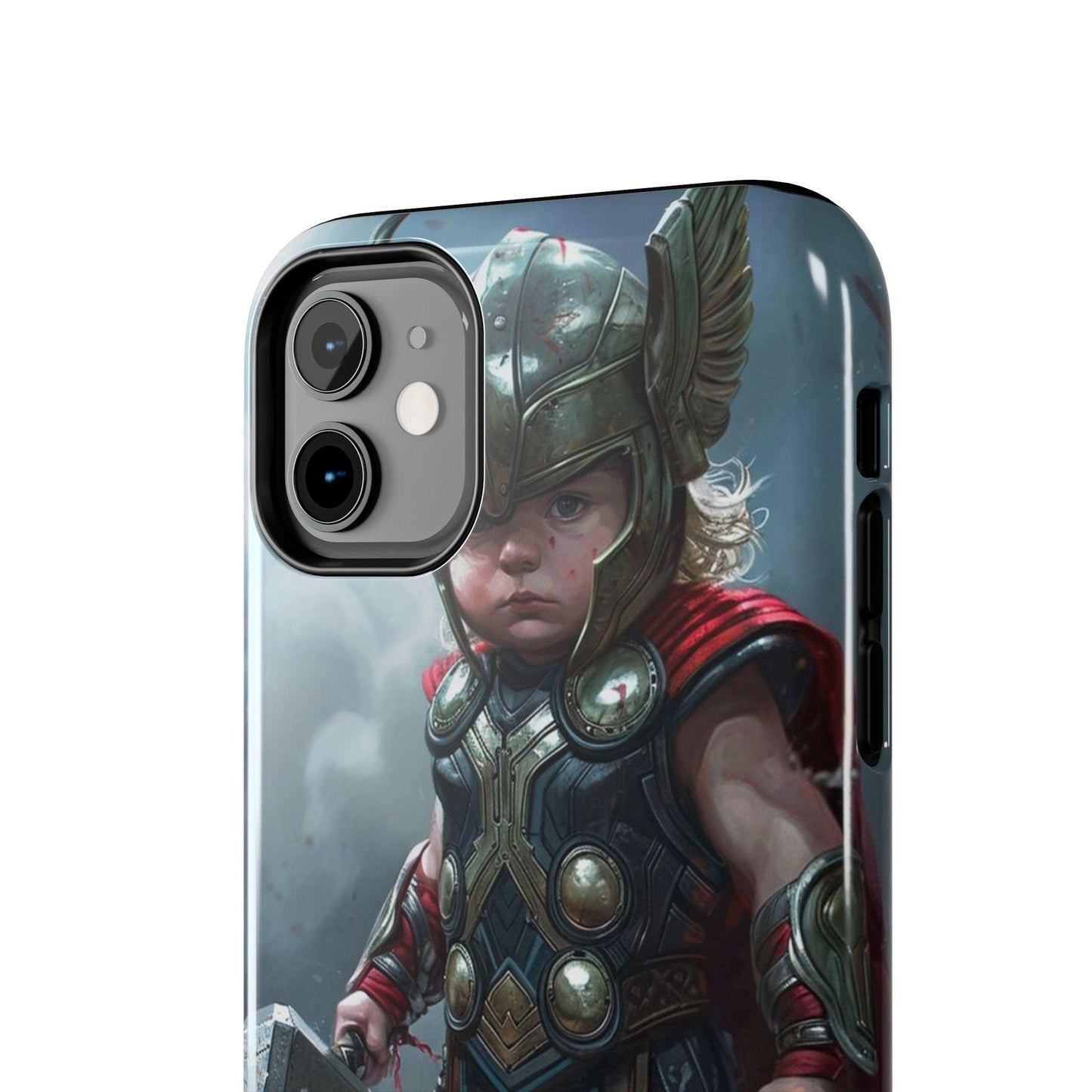 Baby Thor Superhero Printed Tough Phone Case for iPhone & Samsung Galaxy - Adorable Thunder God Design - covers4phones