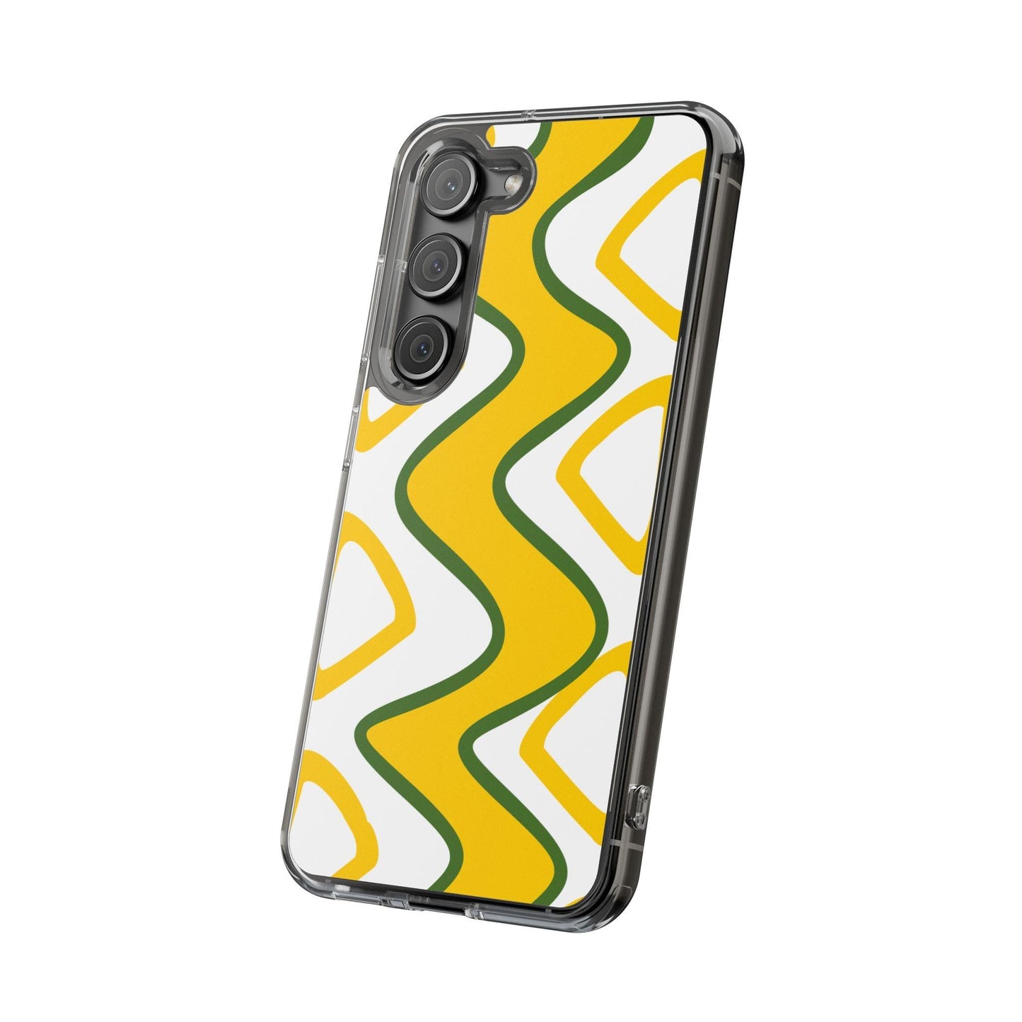 Bright Yellow Abstract With Shape Clear Cases - covers4phones