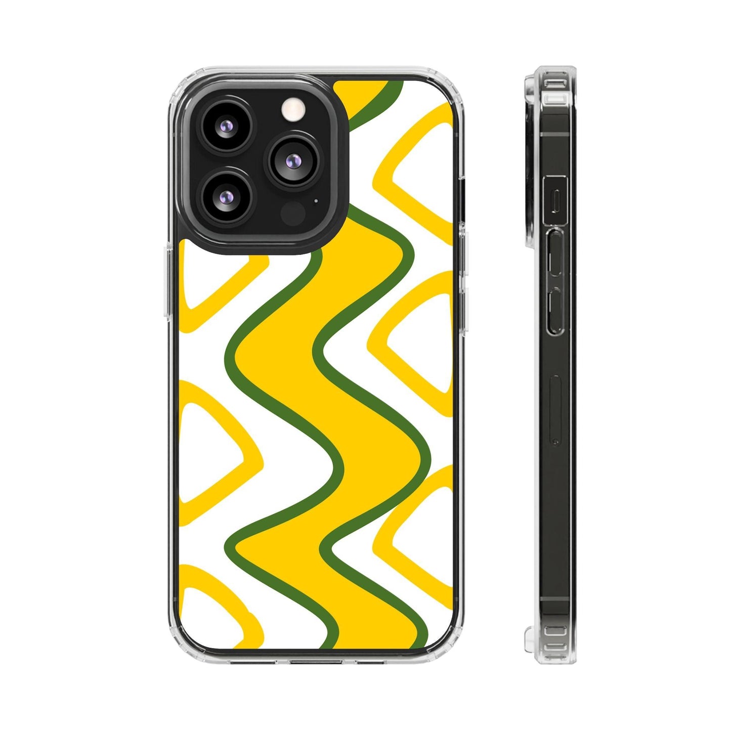 Bright Yellow Abstract With Shape Clear Cases - covers4phones