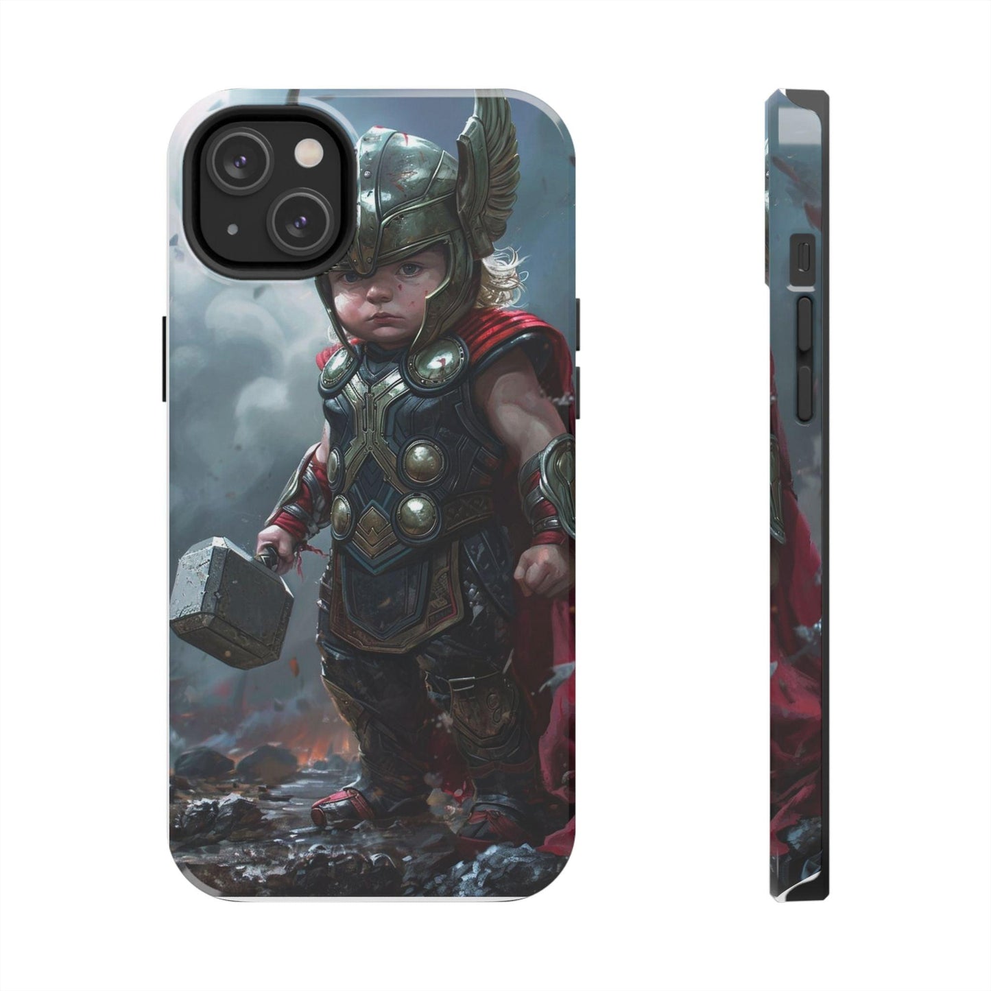 Baby Thor Superhero Printed Tough Phone Case for iPhone & Samsung Galaxy - Adorable Thunder God Design - covers4phones