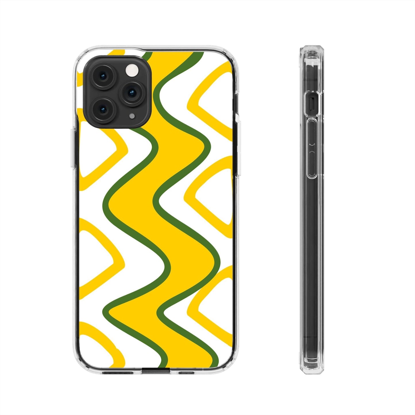 Bright Yellow Abstract With Shape Clear Cases - covers4phones
