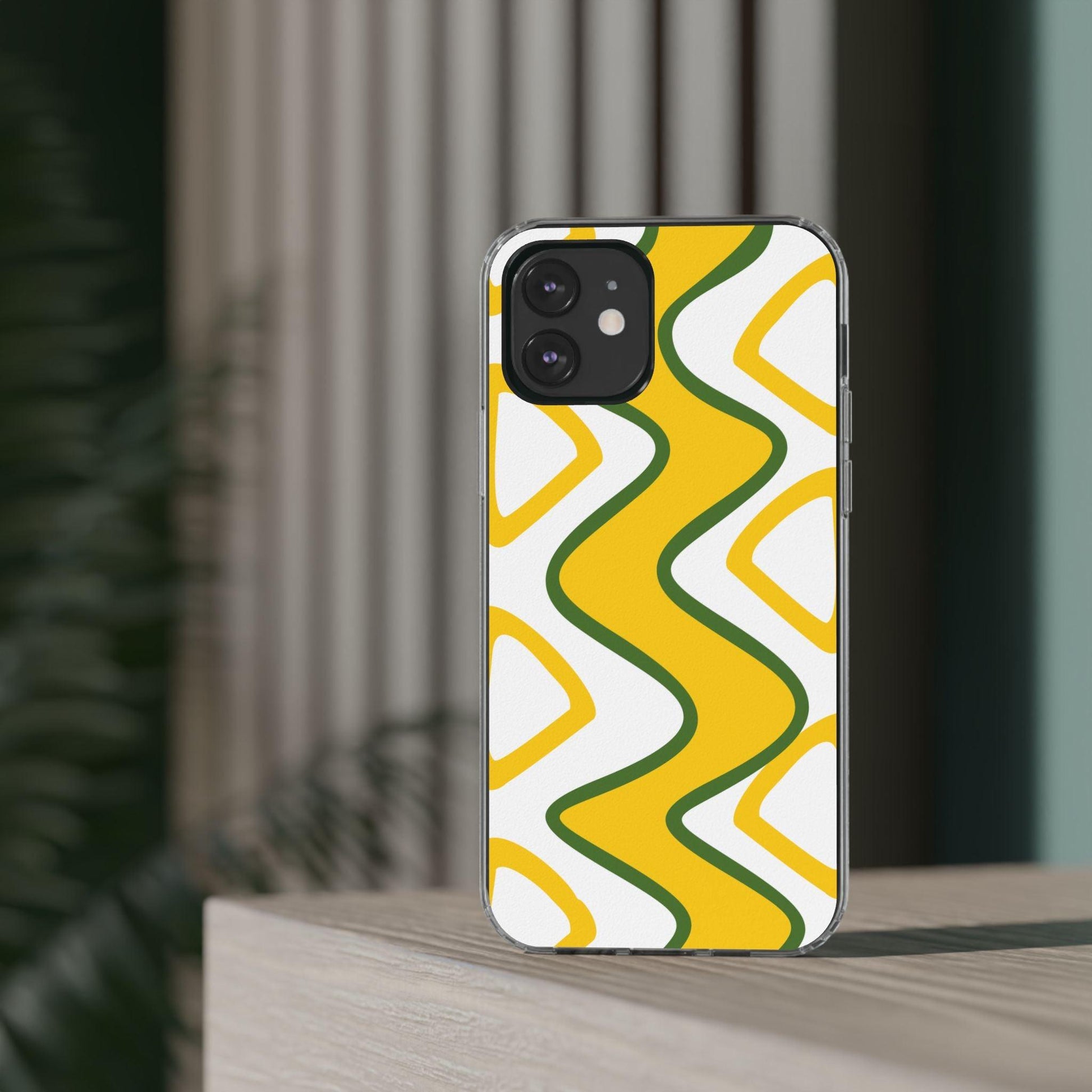 Bright Yellow Abstract With Shape Clear Cases - covers4phones