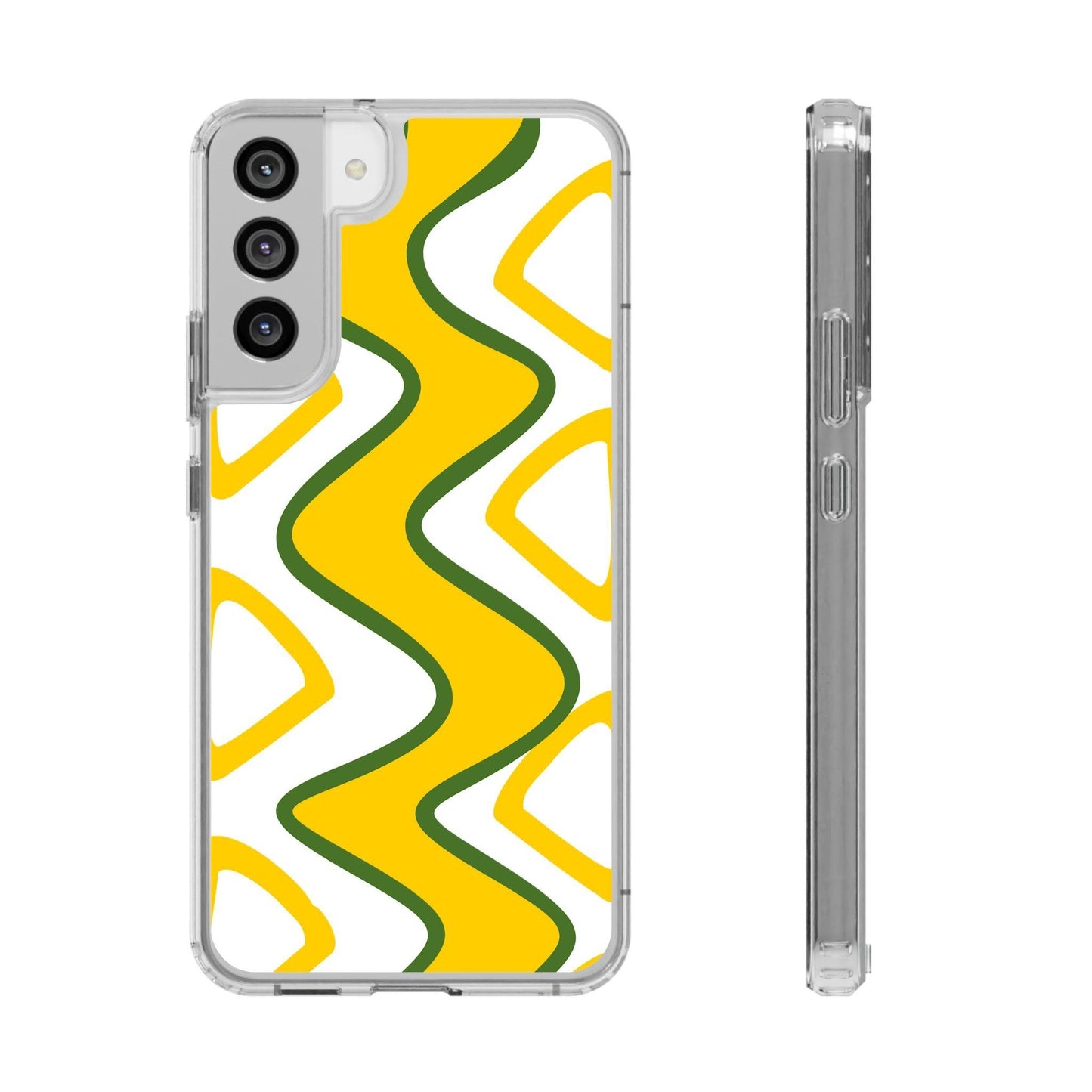 Bright Yellow Abstract With Shape Clear Cases - covers4phones