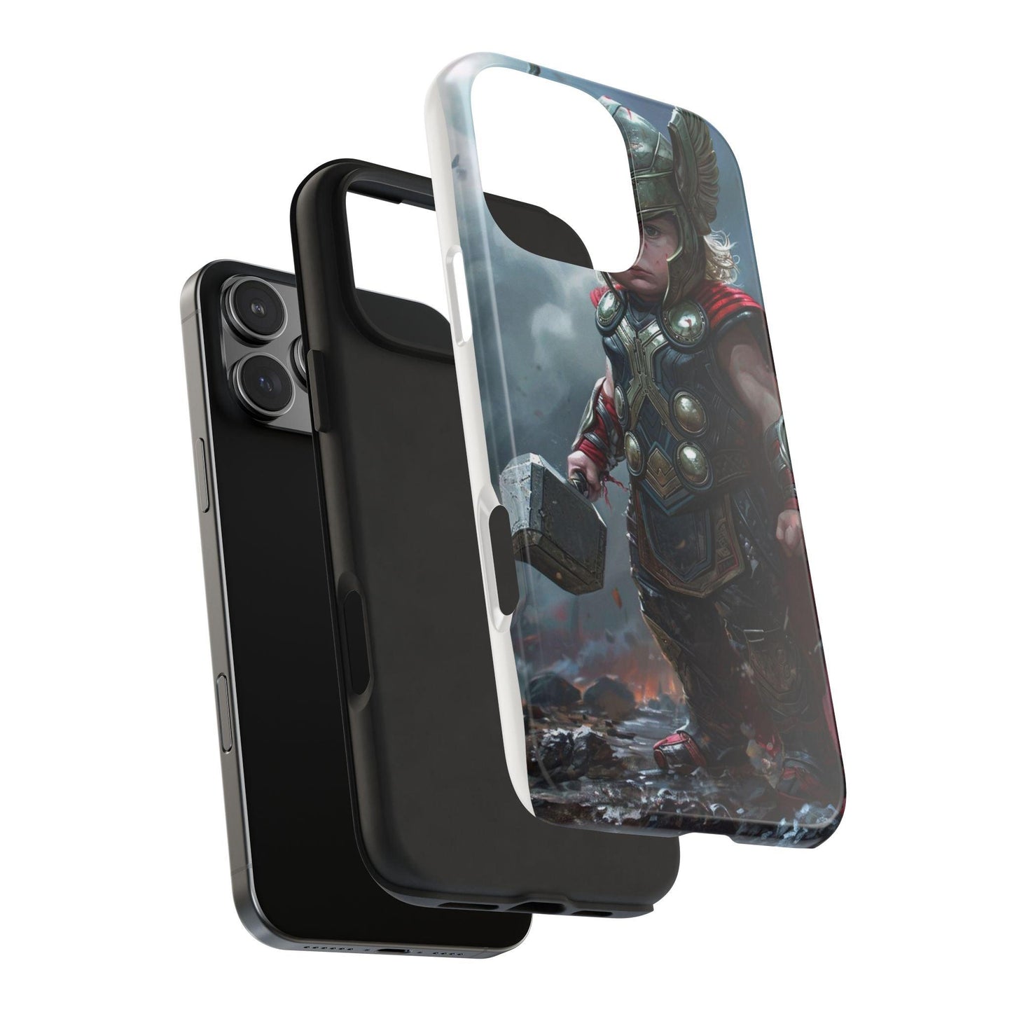 Baby Thor Superhero Printed Tough Phone Case for iPhone & Samsung Galaxy - Adorable Thunder God Design - covers4phones