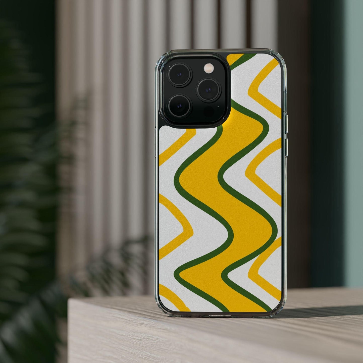 Bright Yellow Abstract With Shape Clear Cases - covers4phones