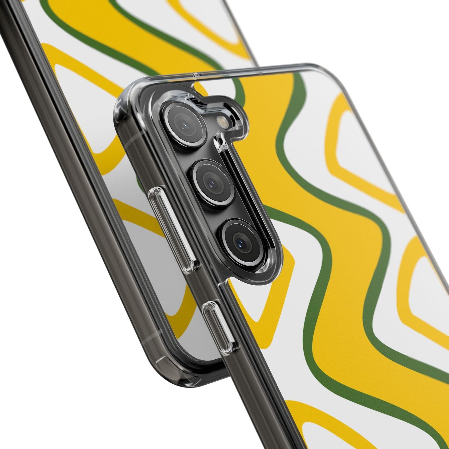 Bright Yellow Abstract With Shape Clear Cases - covers4phones