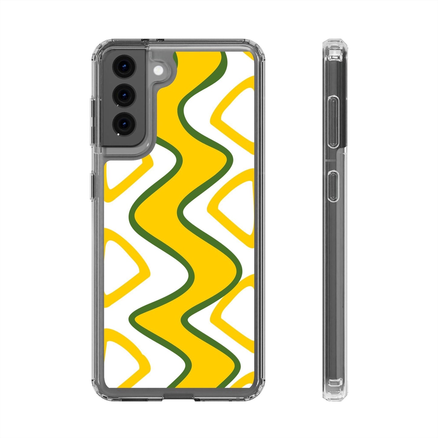 Bright Yellow Abstract With Shape Clear Cases - covers4phones