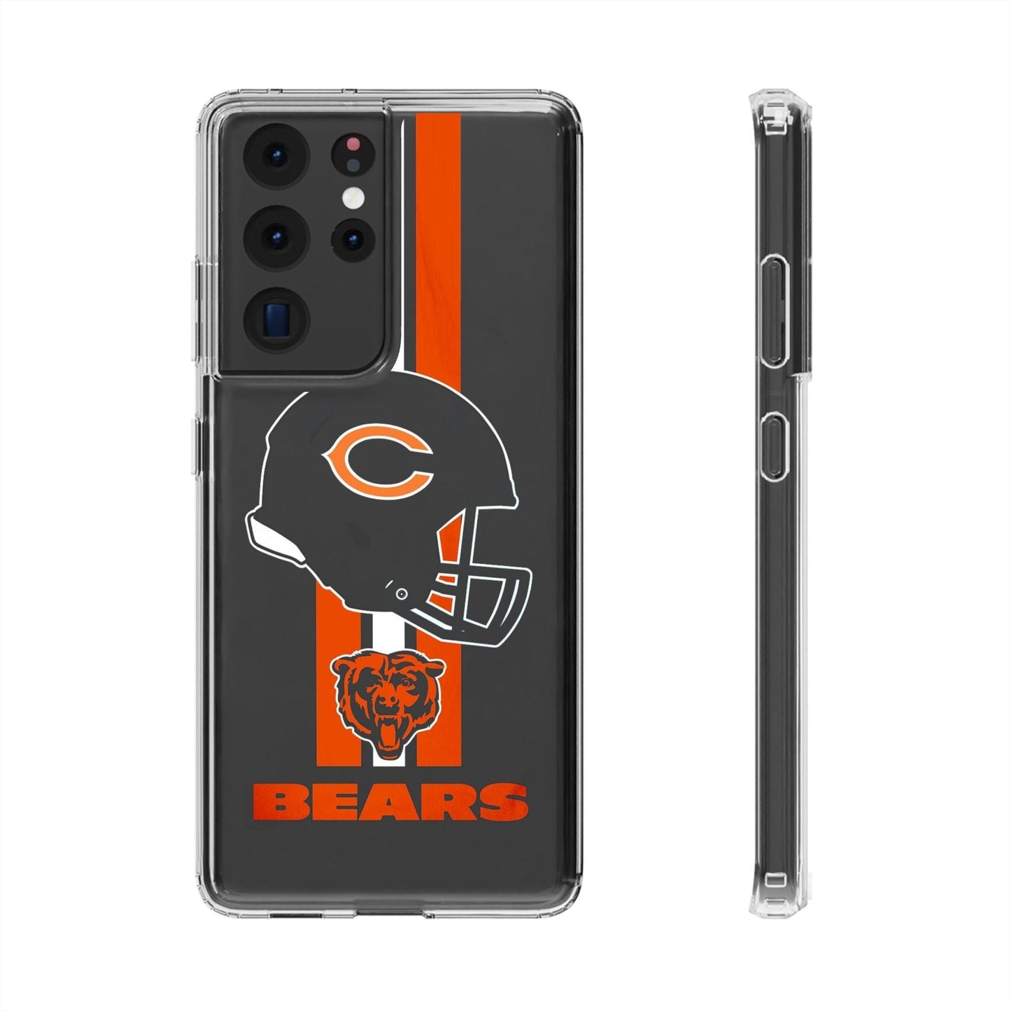 NFL Chicago Bears Team Printed Clear Silicone Phone Case for Samsung - covers4phones