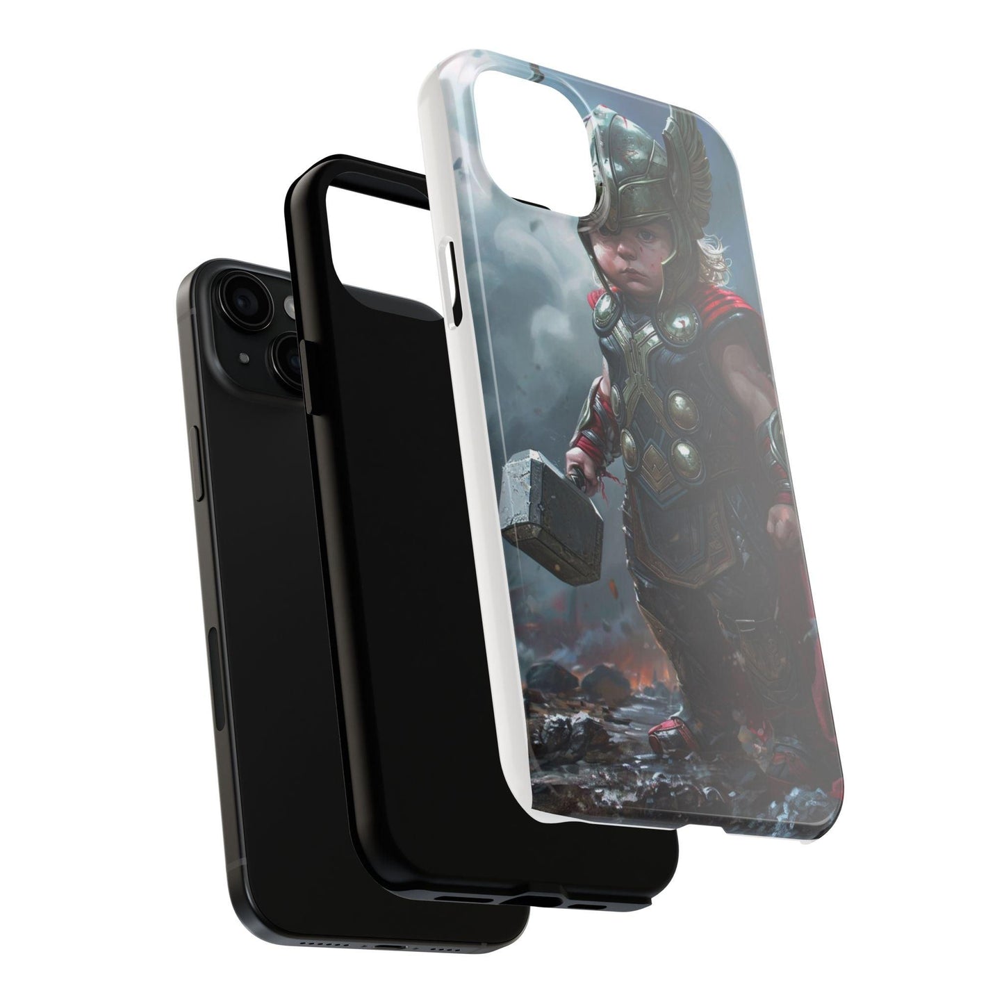 Baby Thor Superhero Printed Tough Phone Case for iPhone & Samsung Galaxy - Adorable Thunder God Design - covers4phones