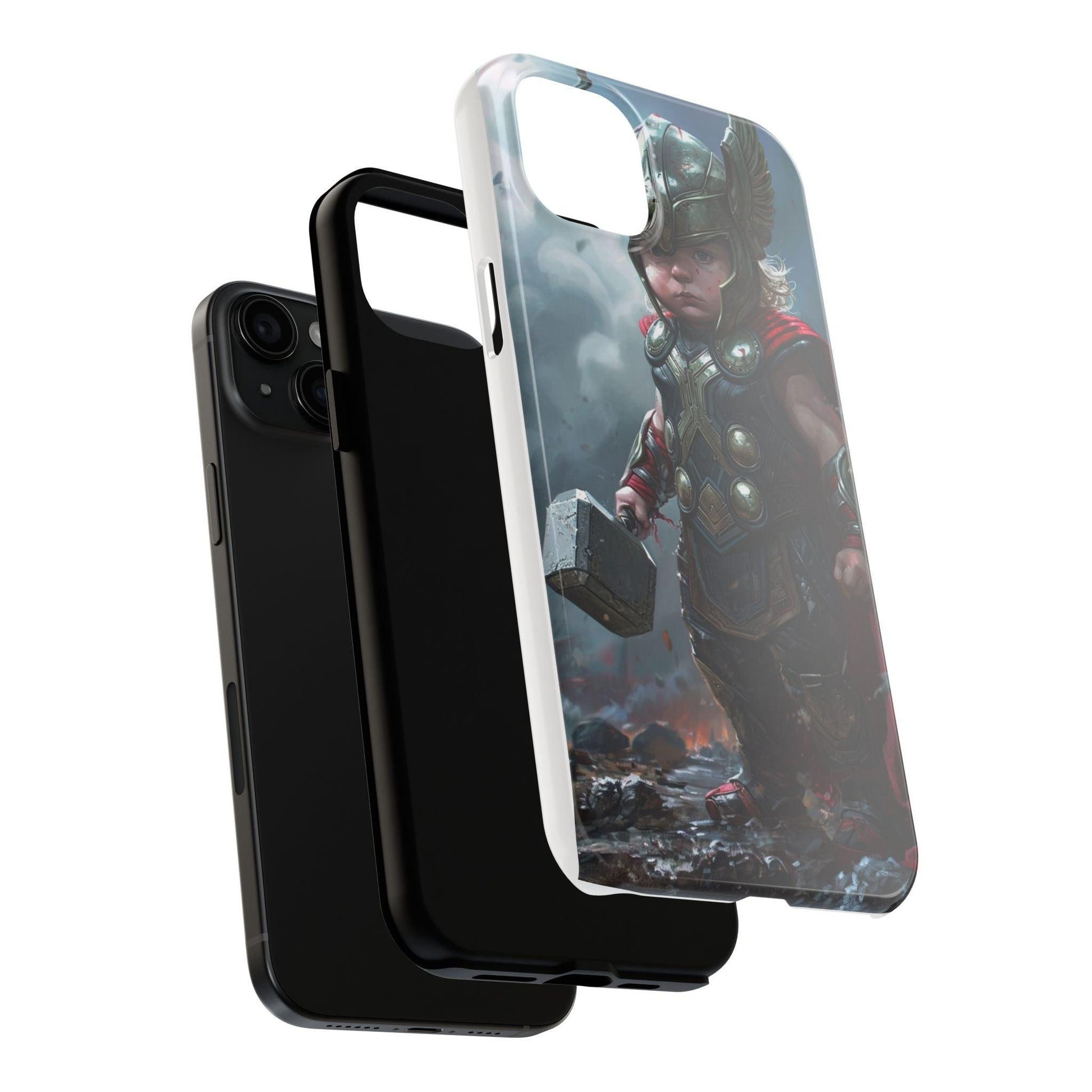 Baby Thor Superhero Printed Tough Phone Case for iPhone & Samsung Galaxy - Adorable Thunder God Design - covers4phones