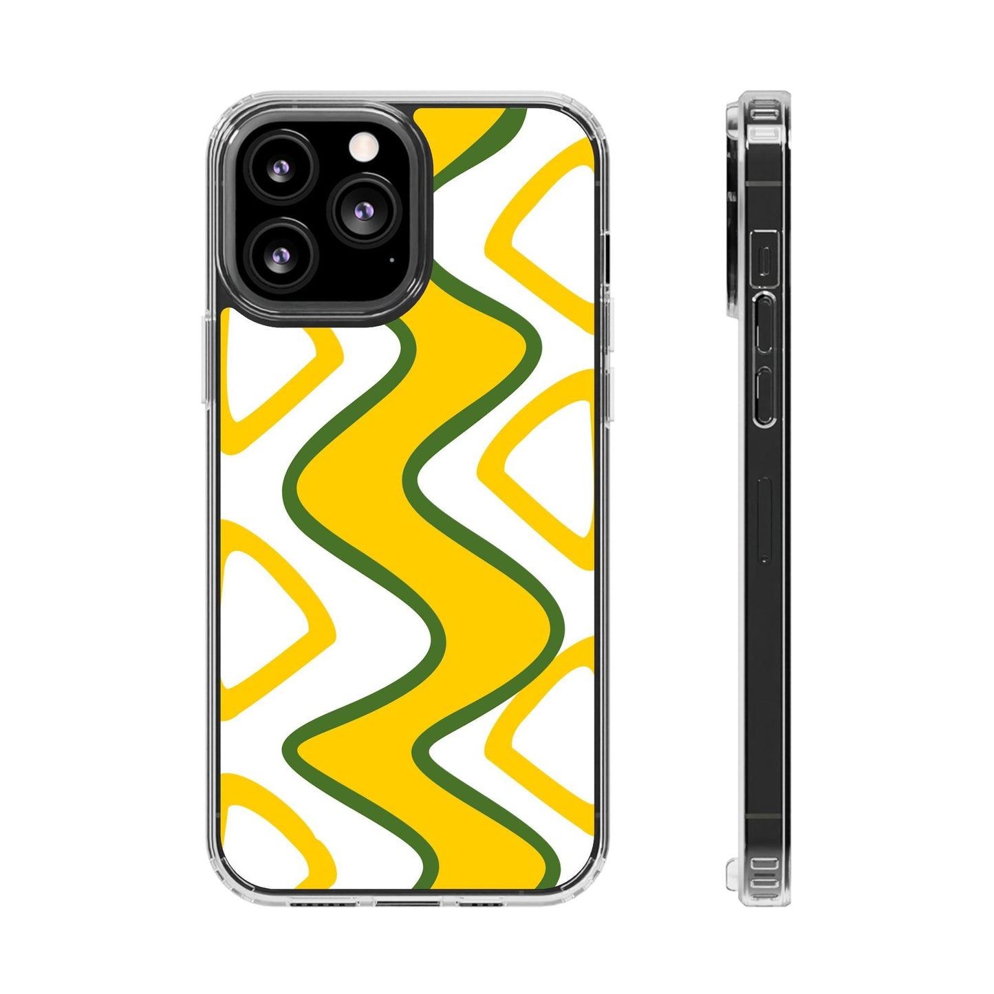 Bright Yellow Abstract With Shape Clear Cases - covers4phones