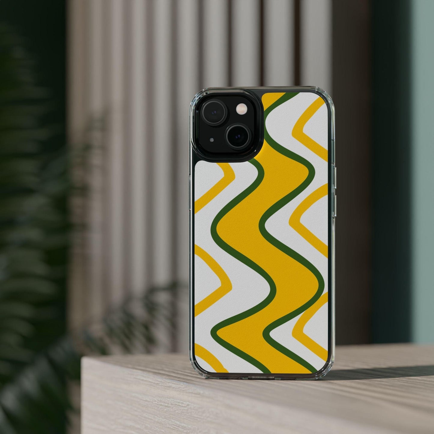 Bright Yellow Abstract With Shape Clear Cases - covers4phones