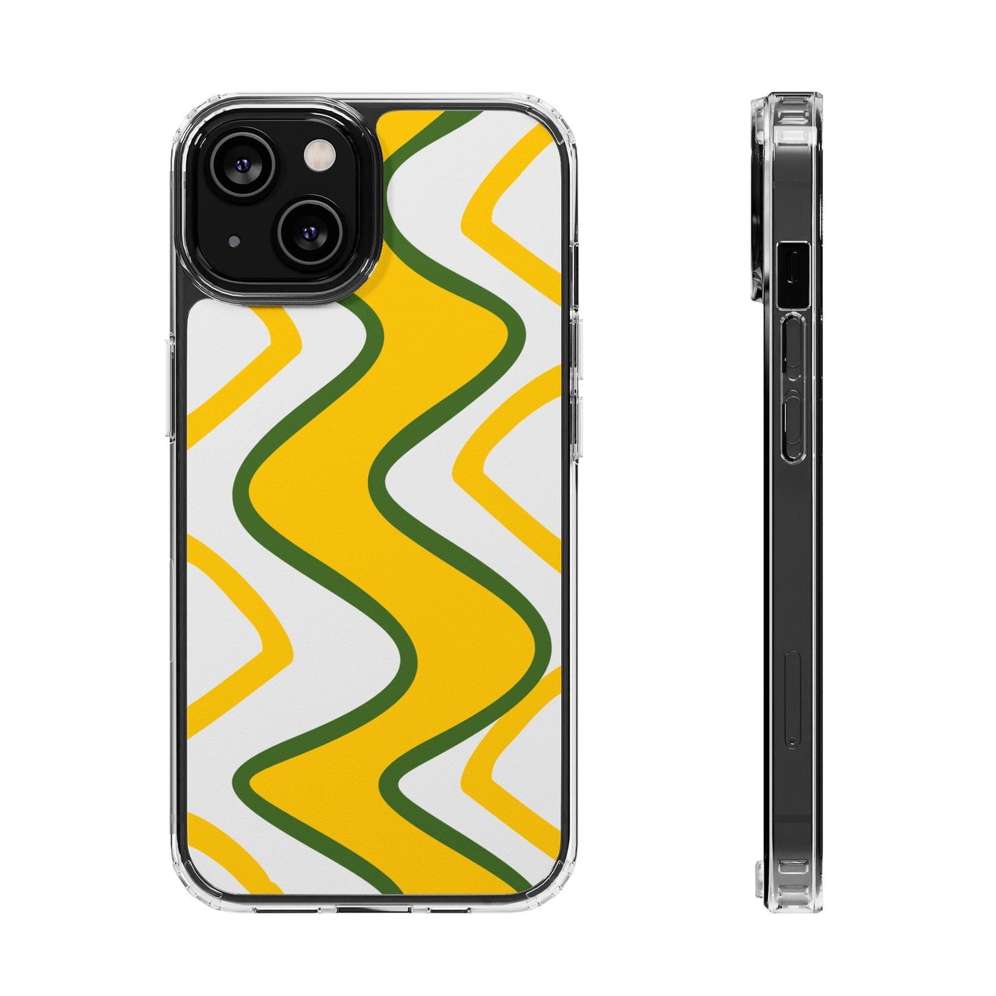 Bright Yellow Abstract With Shape Clear Cases - covers4phones