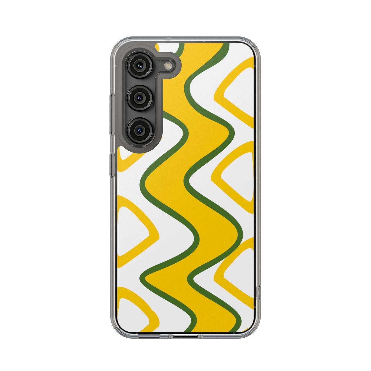 Bright Yellow Abstract With Shape Clear Cases - covers4phones