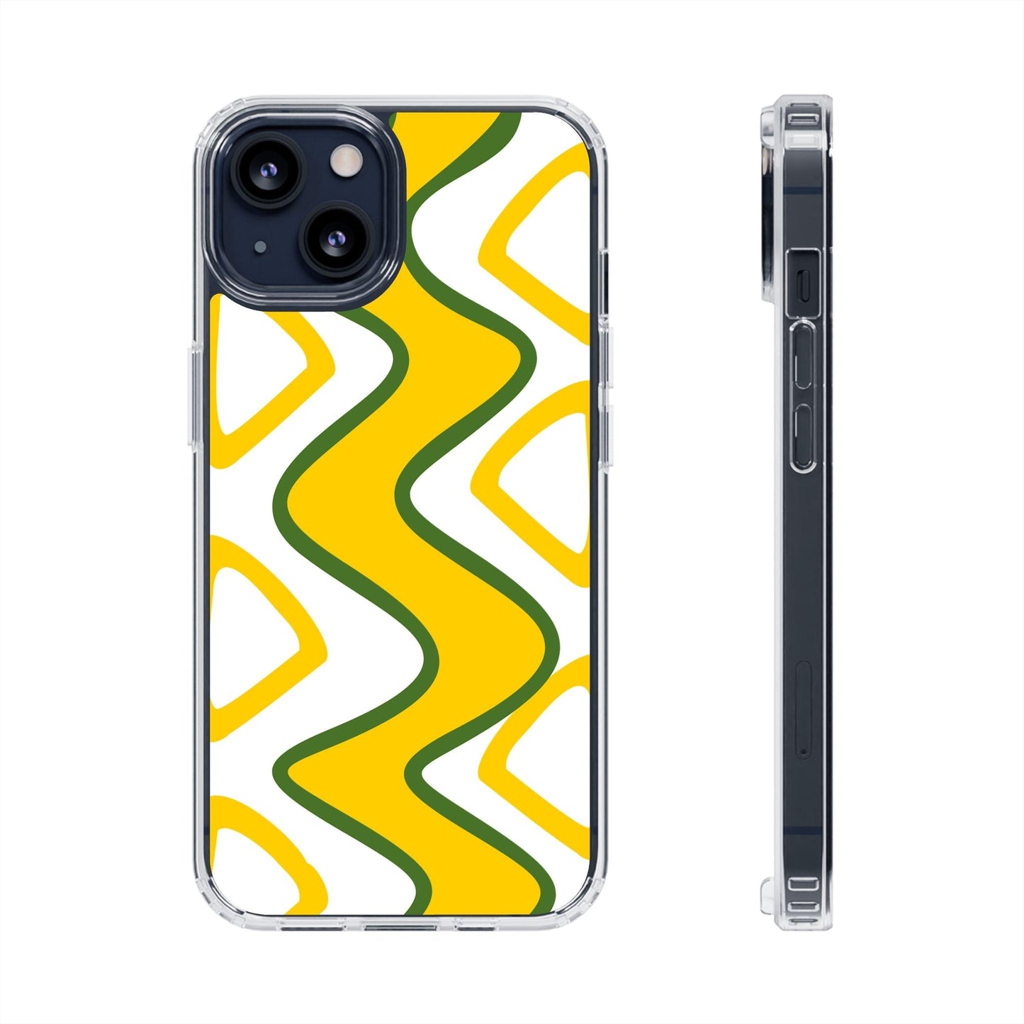 Bright Yellow Abstract With Shape Clear Cases - covers4phones