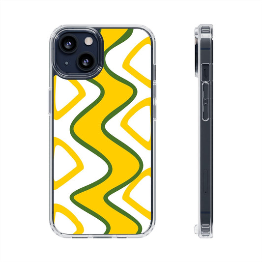 Bright Yellow Abstract With Shape Clear Cases - covers4phones