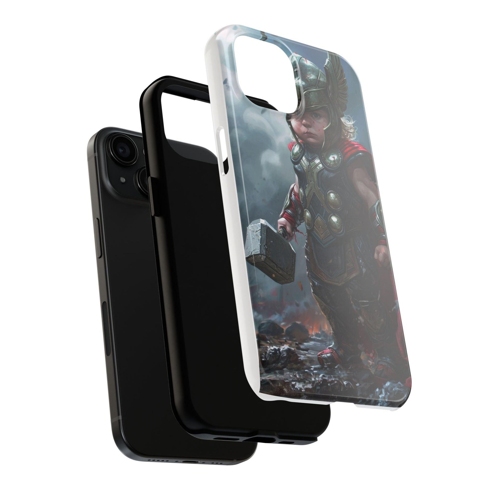 Baby Thor Superhero Printed Tough Phone Case for iPhone & Samsung Galaxy - Adorable Thunder God Design - covers4phones