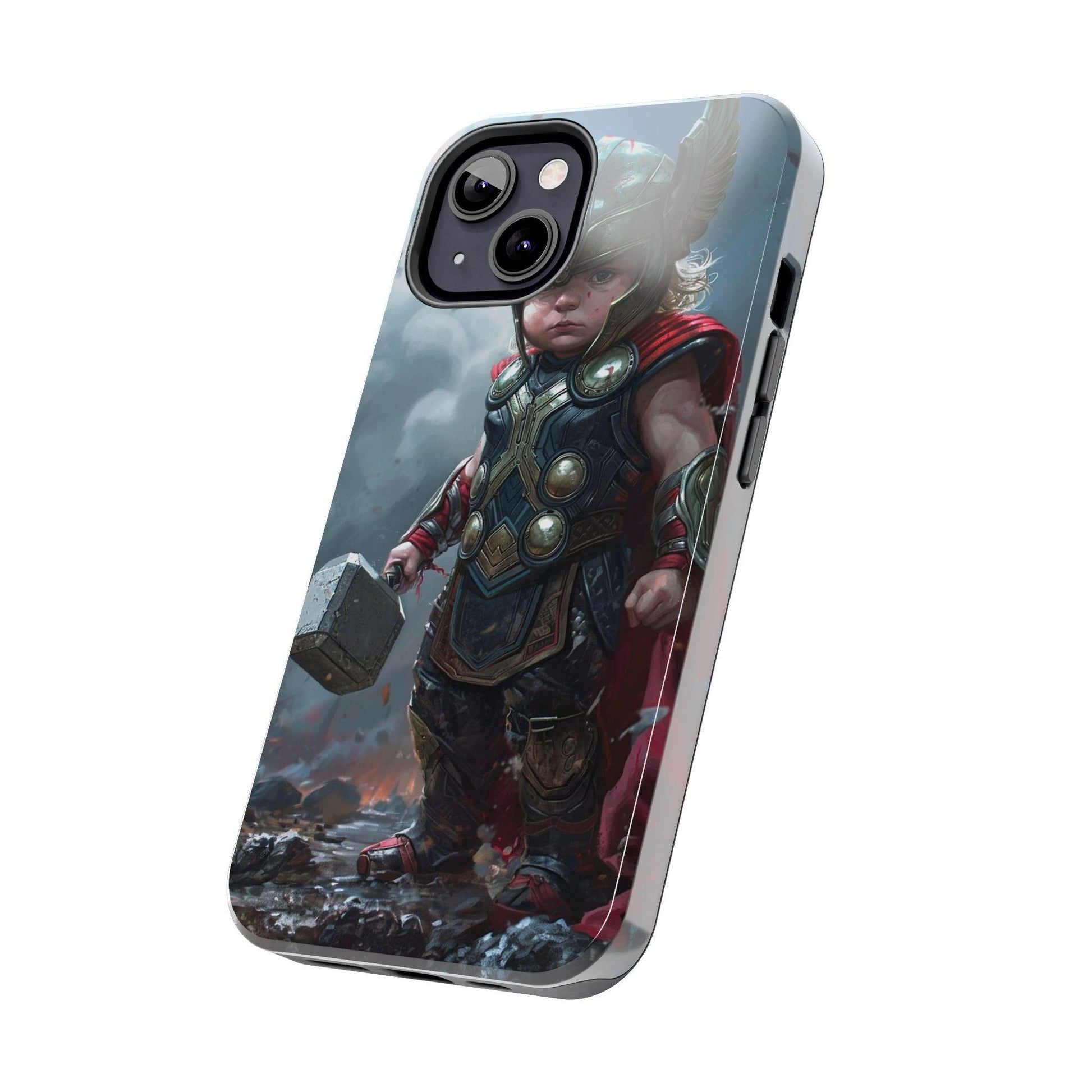 Baby Thor Superhero Printed Tough Phone Case for iPhone & Samsung Galaxy - Adorable Thunder God Design - covers4phones