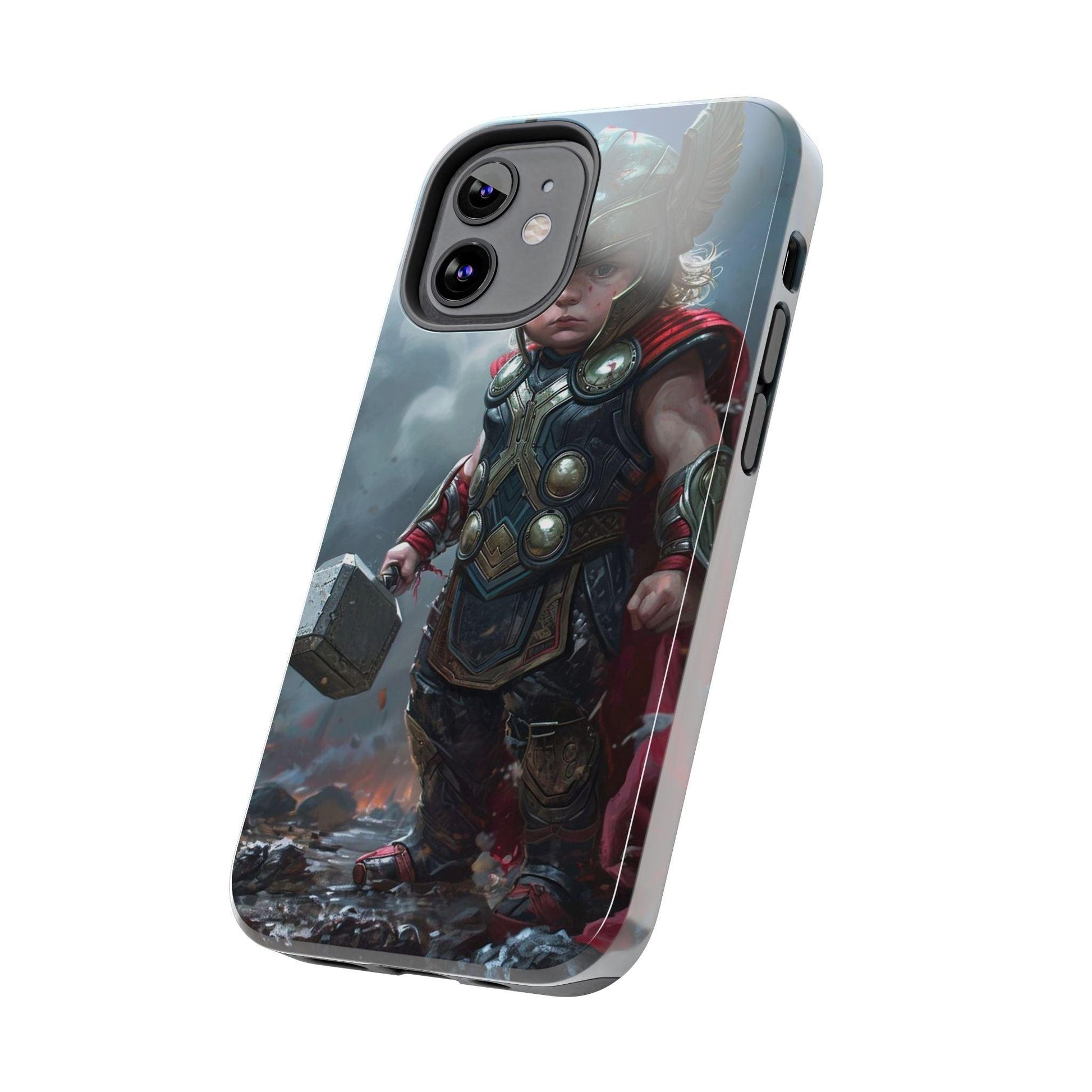 Baby Thor Superhero Printed Tough Phone Case for iPhone & Samsung Galaxy - Adorable Thunder God Design - covers4phones