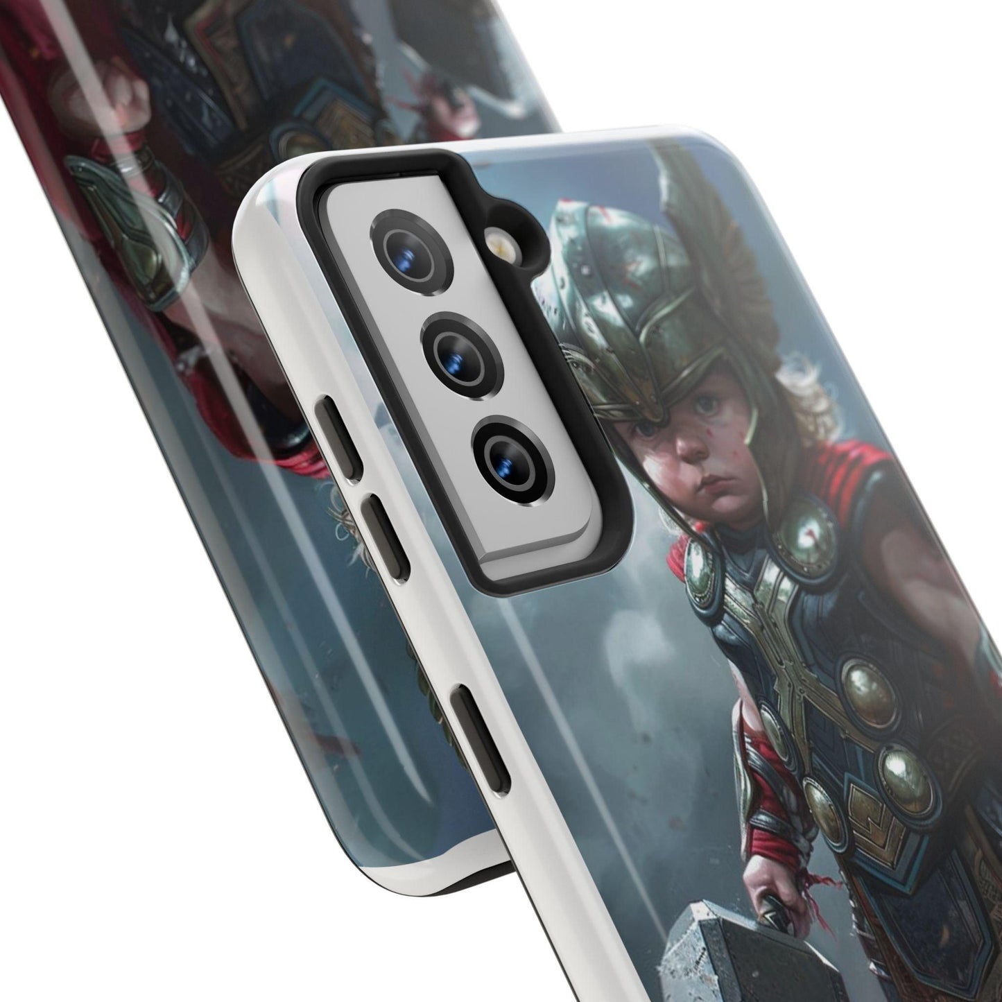 Baby Thor Superhero Printed Tough Phone Case for iPhone & Samsung Galaxy - Adorable Thunder God Design - covers4phones