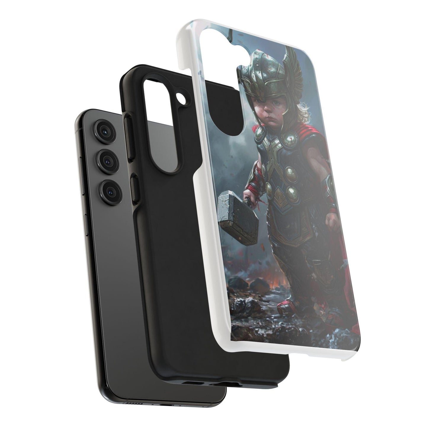 Baby Thor Superhero Printed Tough Phone Case for iPhone & Samsung Galaxy - Adorable Thunder God Design - covers4phones