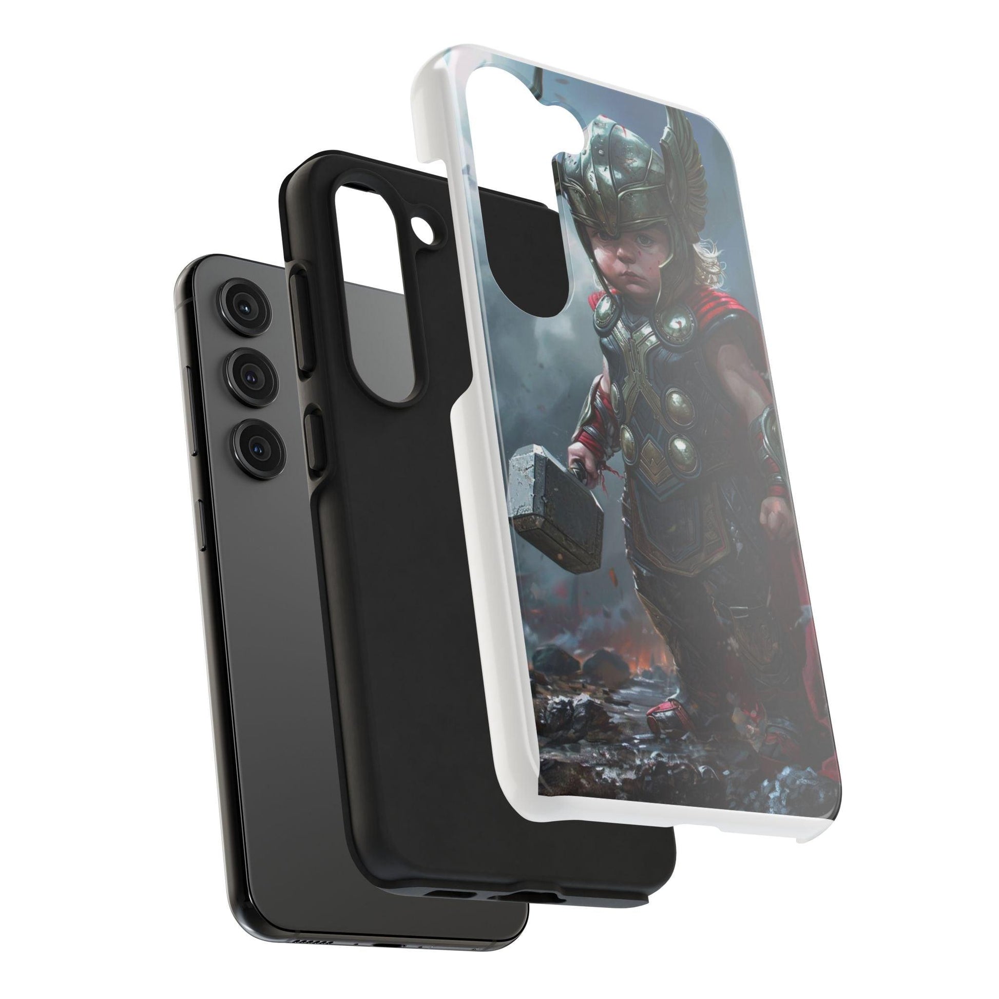 Baby Thor Superhero Printed Tough Phone Case for iPhone & Samsung Galaxy - Adorable Thunder God Design - covers4phones