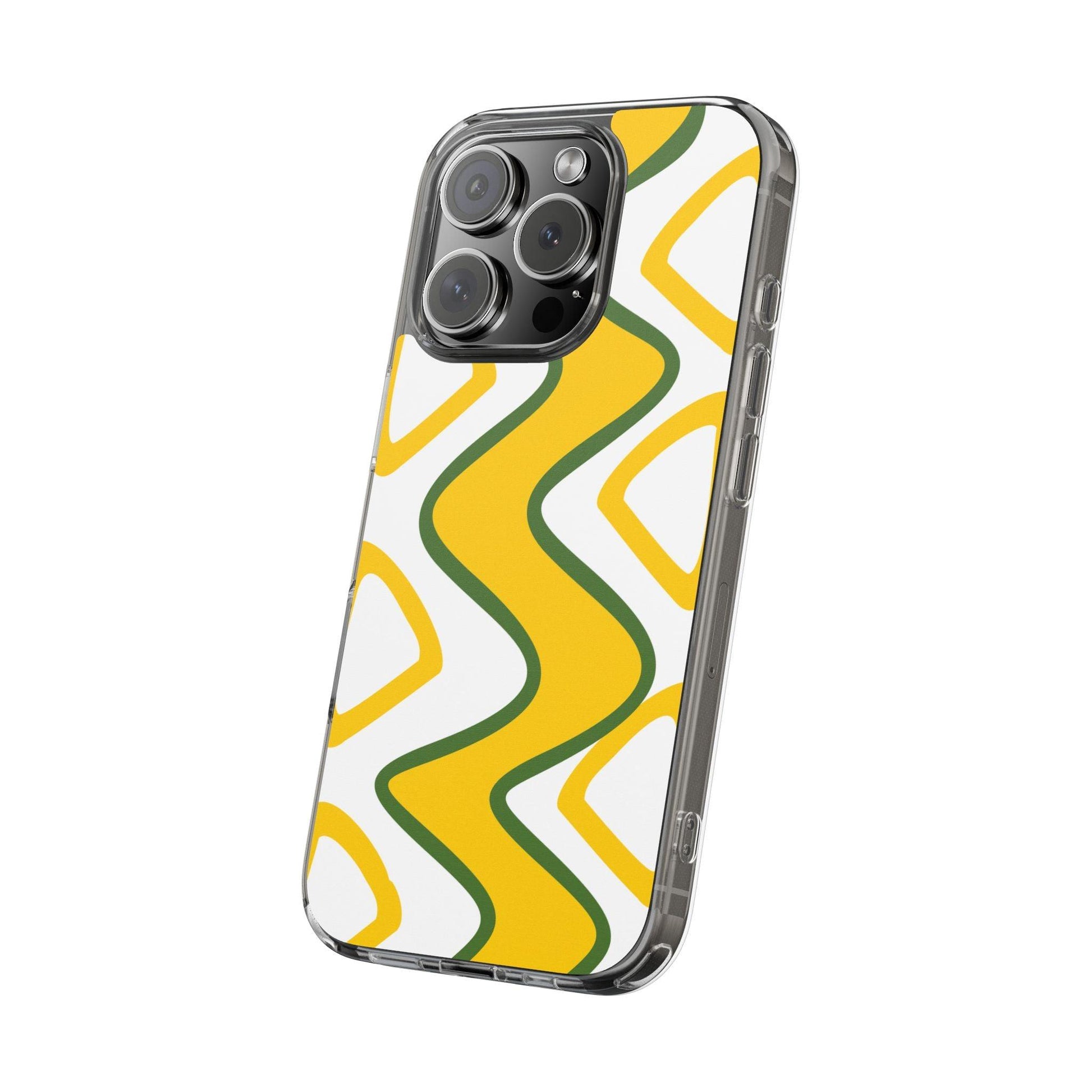 Bright Yellow Abstract With Shape Clear Cases - covers4phones