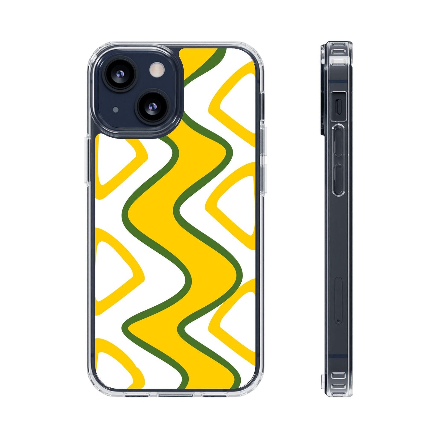 Bright Yellow Abstract With Shape Clear Cases - covers4phones