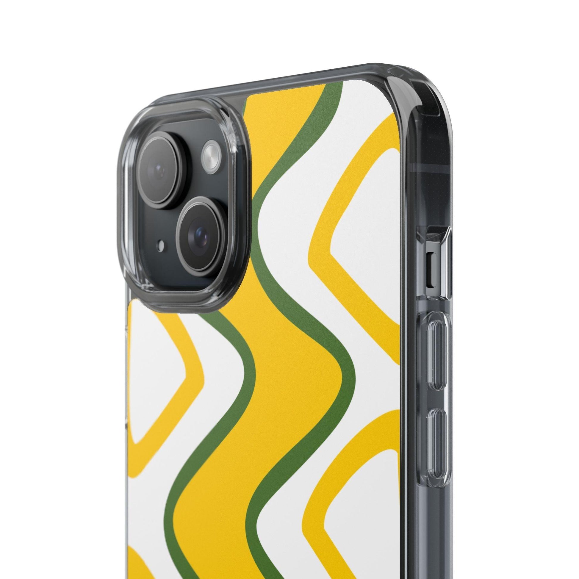 Bright Yellow Abstract With Shape Clear Cases - covers4phones