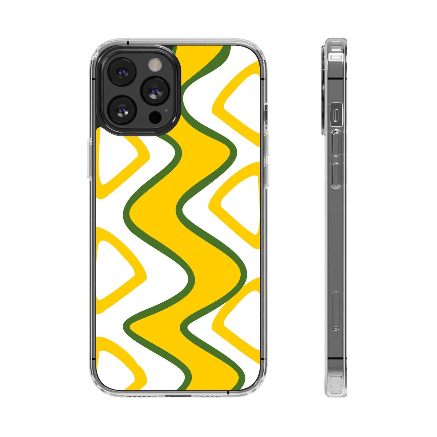 Bright Yellow Abstract With Shape Clear Cases - covers4phones