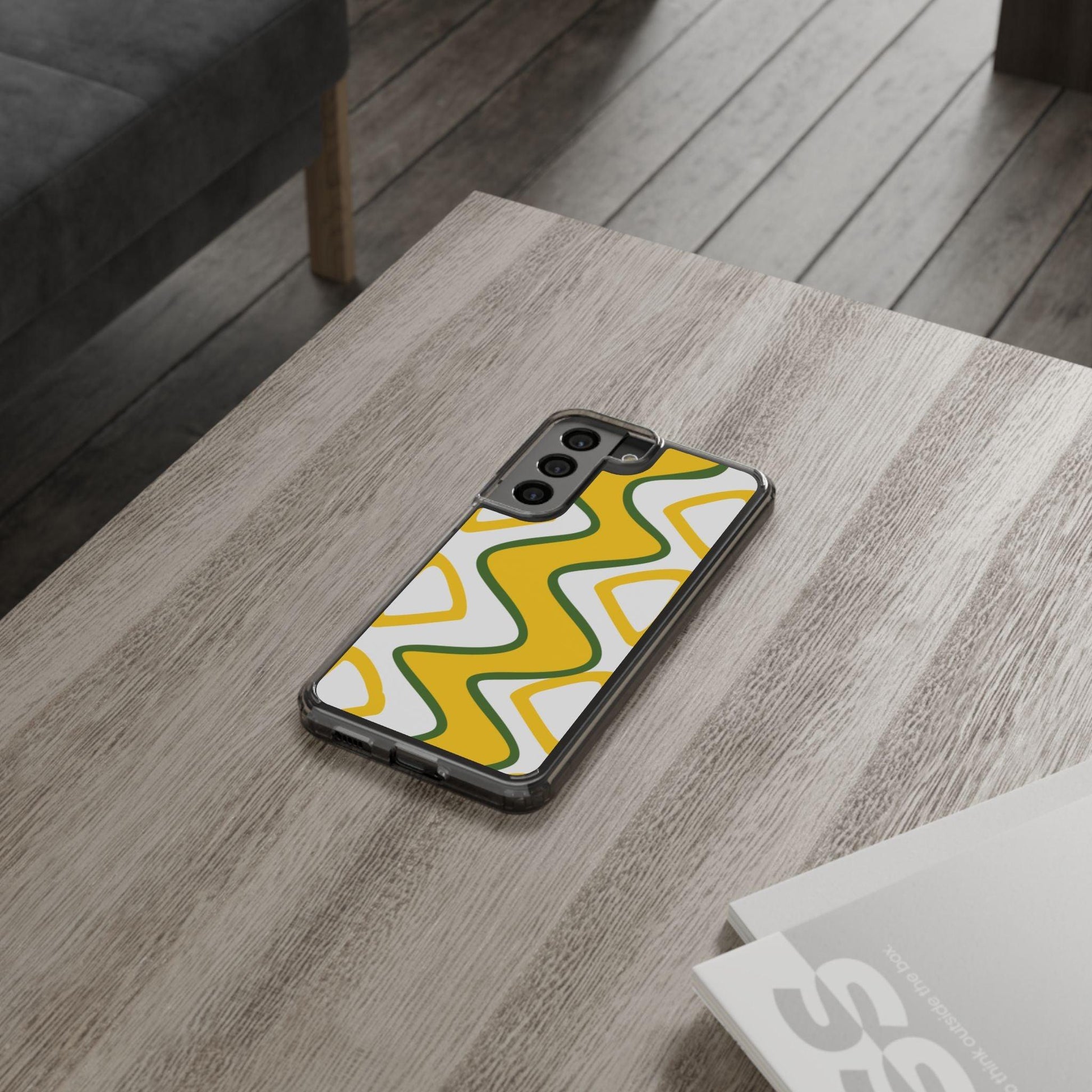 Bright Yellow Abstract With Shape Clear Cases - covers4phones