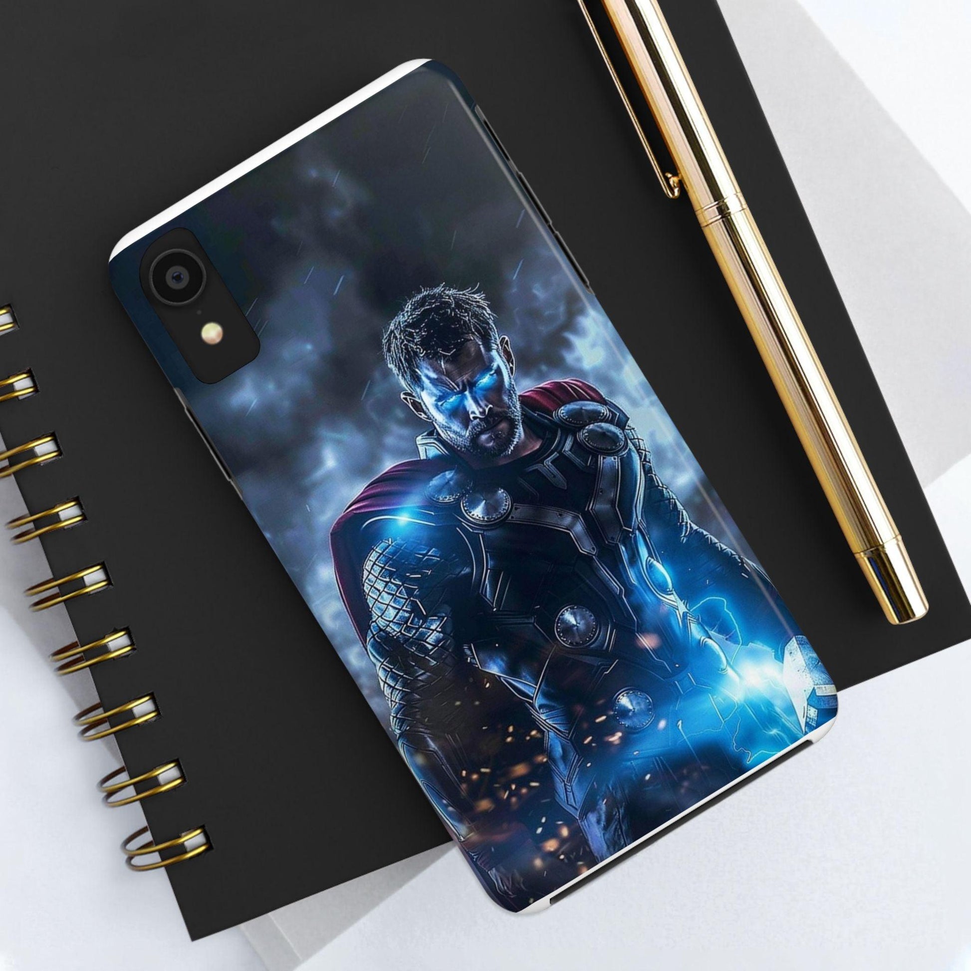 Thor, the God of Thunder in Action Printed Tough Phone Case for iPhone & Samsung Galaxy - Epic Superhero Design - covers4phones