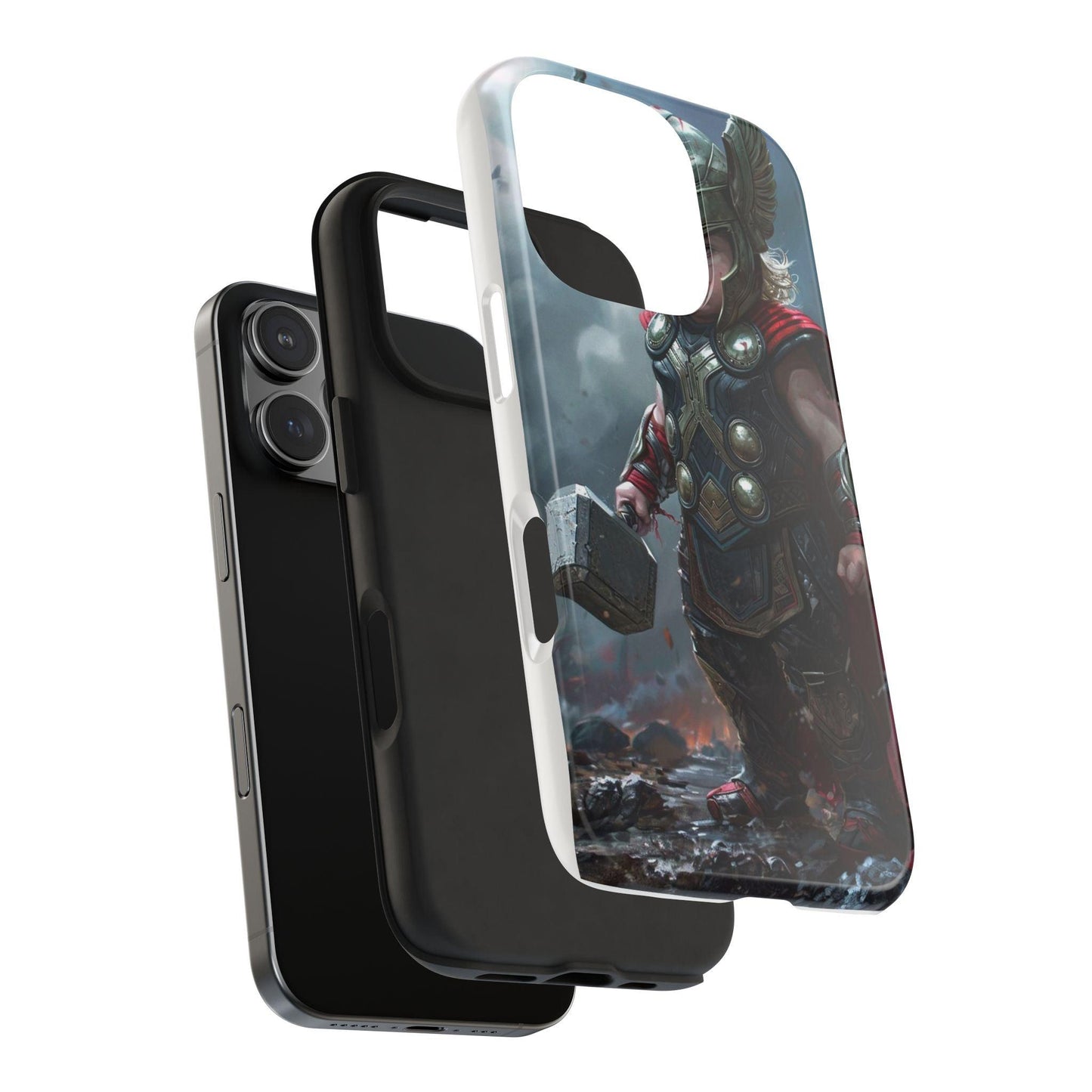 Baby Thor Superhero Printed Tough Phone Case for iPhone & Samsung Galaxy - Adorable Thunder God Design - covers4phones