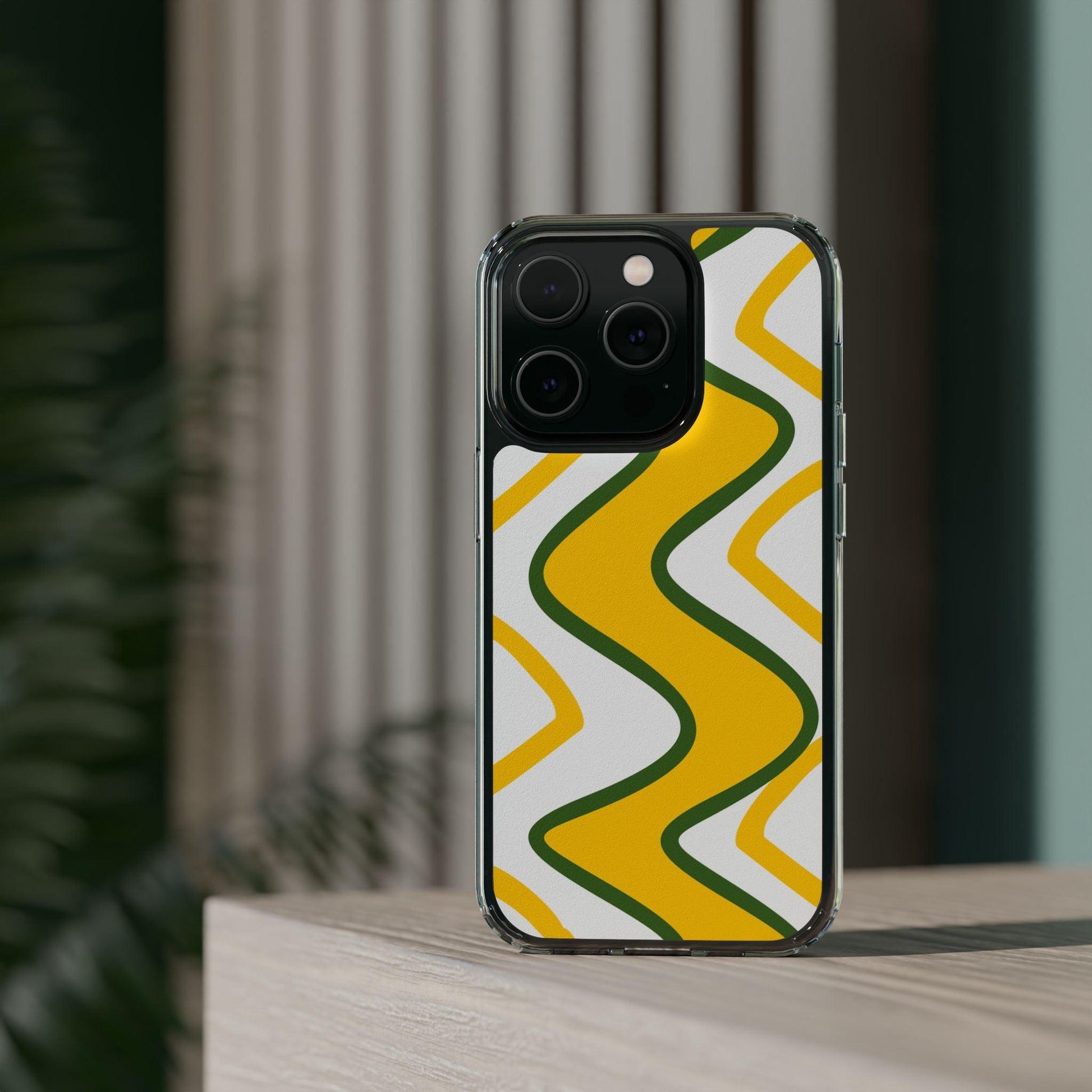 Bright Yellow Abstract With Shape Clear Cases - covers4phones