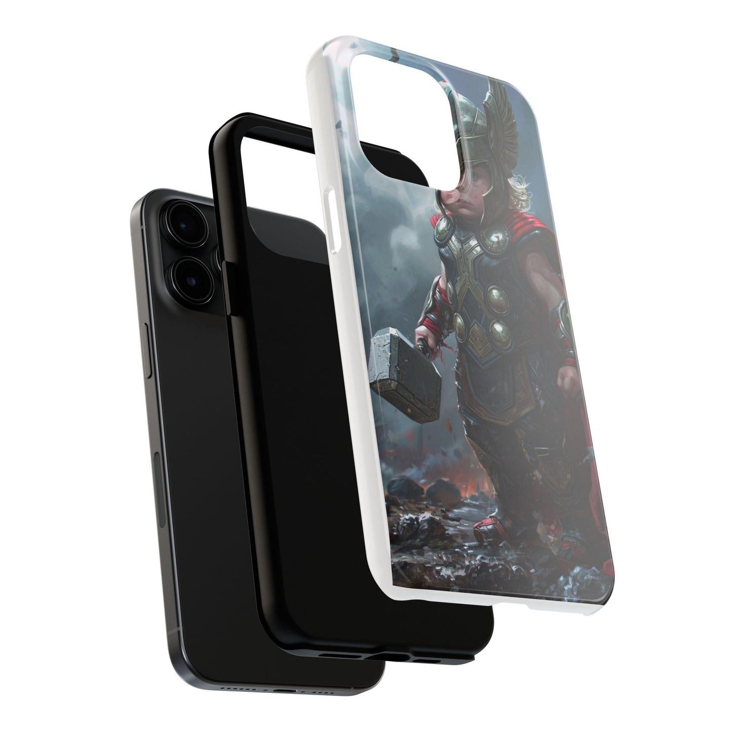 Baby Thor Superhero Printed Tough Phone Case for iPhone & Samsung Galaxy - Adorable Thunder God Design - covers4phones