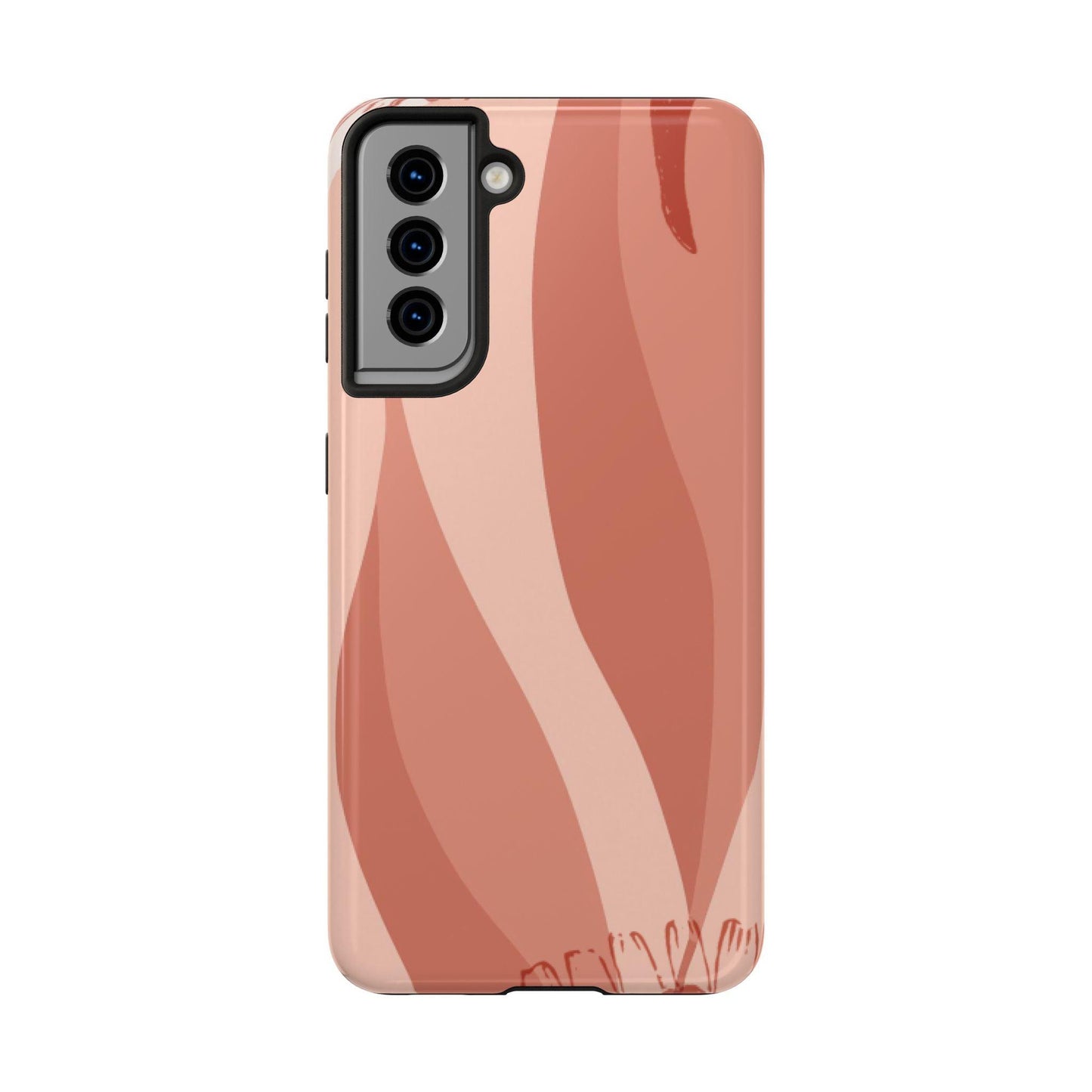 Samsung Tough Phone Case Blush Waves in Warm Earth Tones - covers4phones
