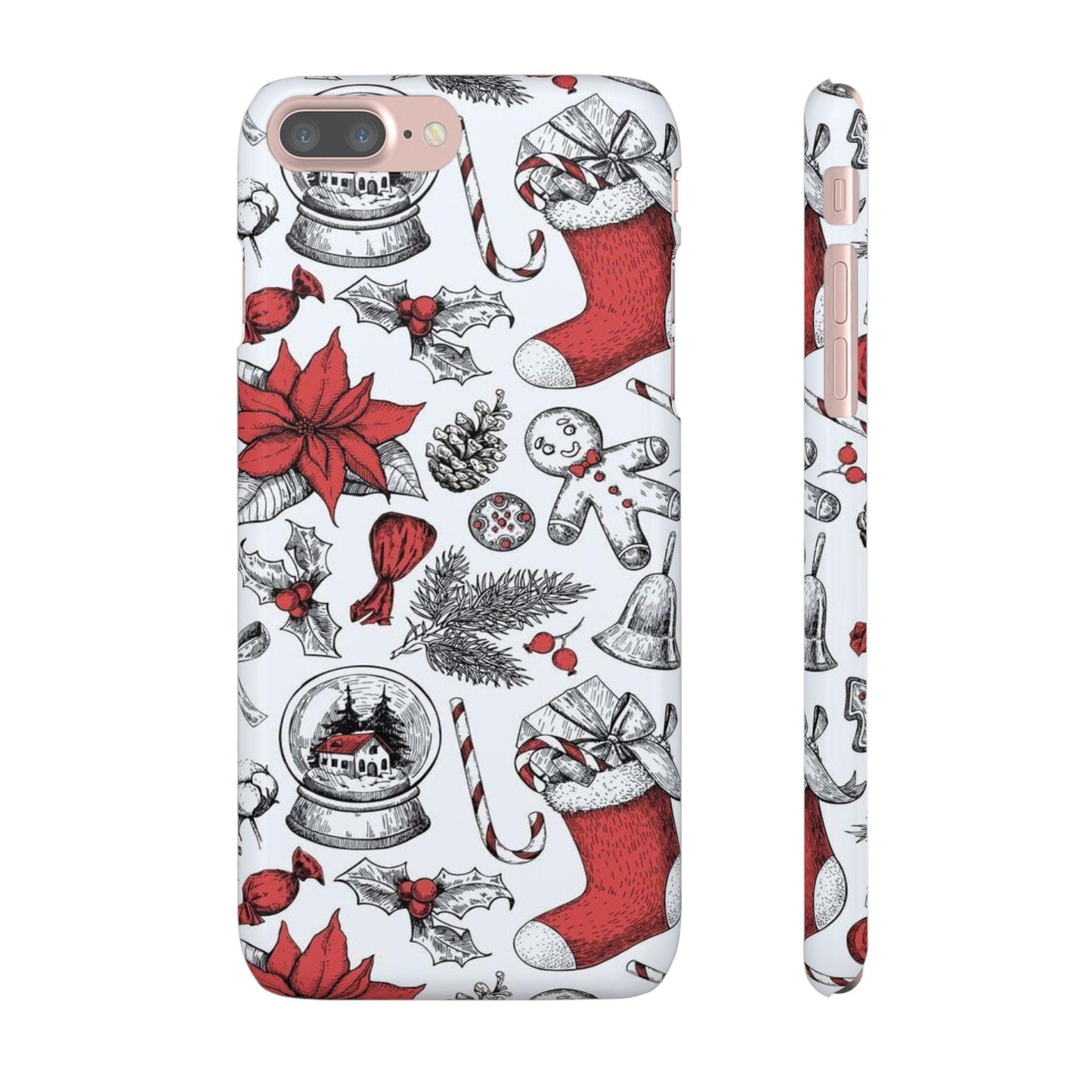 Iphone Clear Silicone Phone Case In Christmas Holiday Pattern - covers4phones