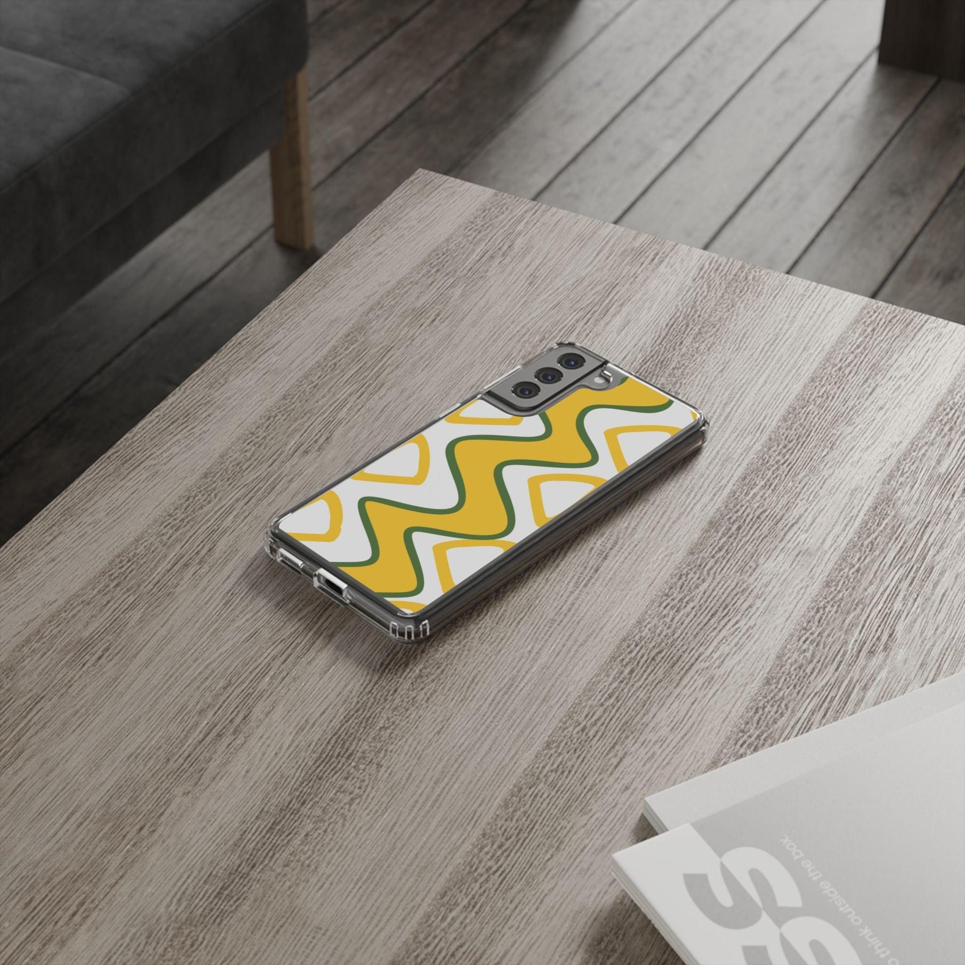 Bright Yellow Abstract With Shape Clear Cases - covers4phones