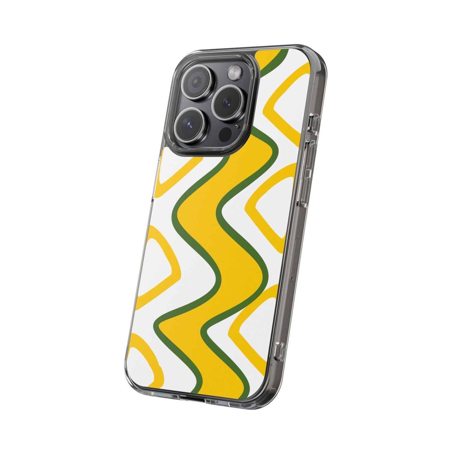 Bright Yellow Abstract With Shape Clear Cases - covers4phones