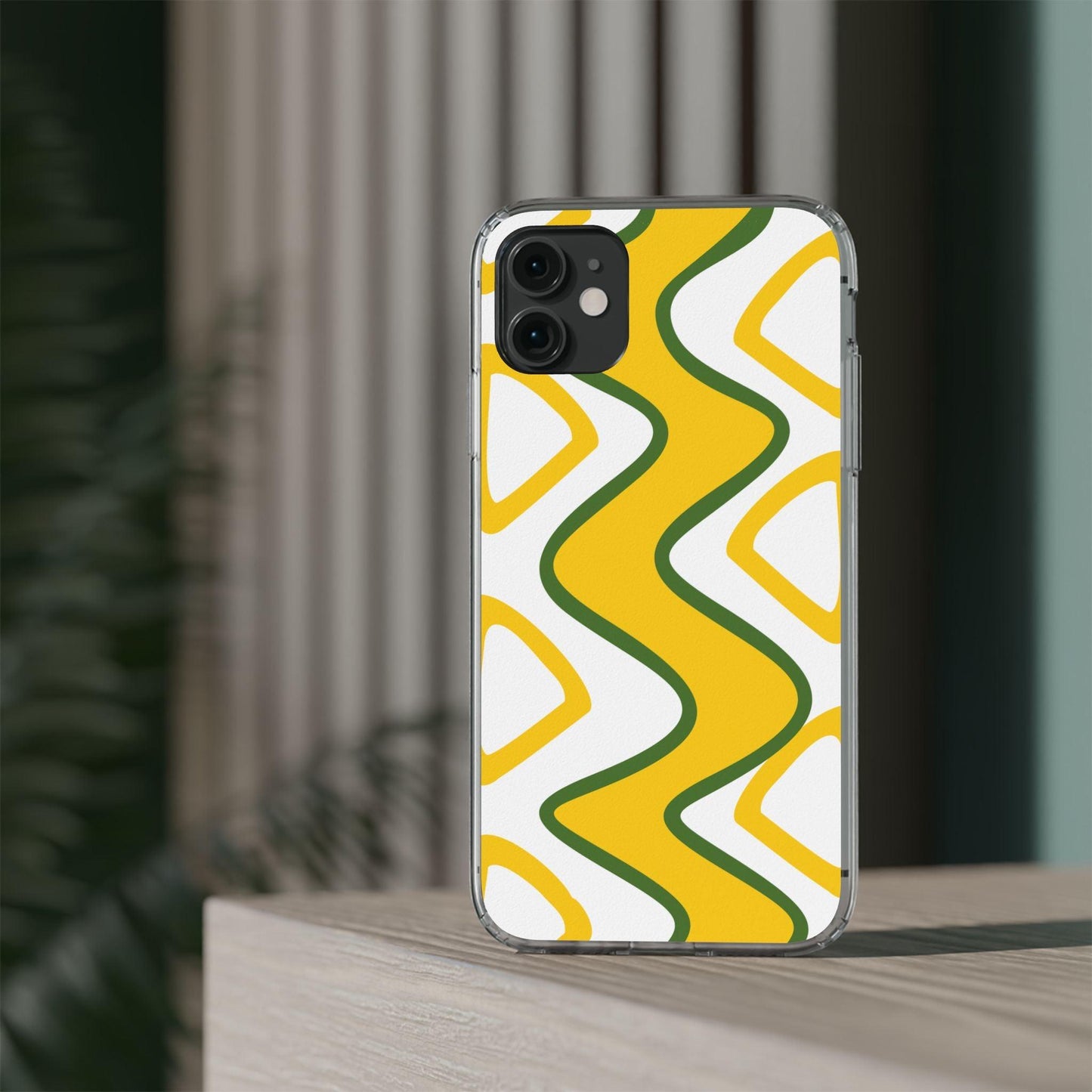 Bright Yellow Abstract With Shape Clear Cases - covers4phones