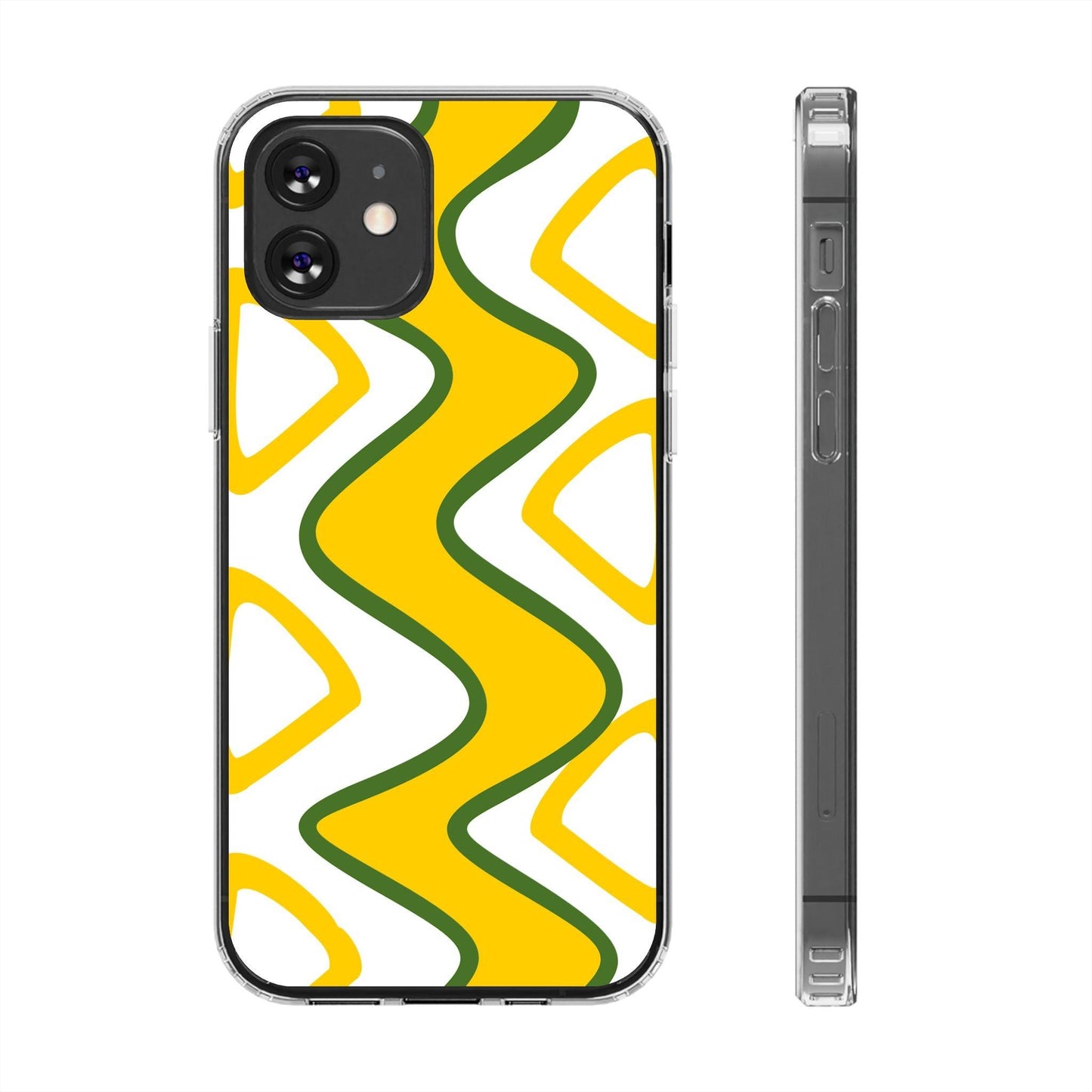 Bright Yellow Abstract With Shape Clear Cases - covers4phones