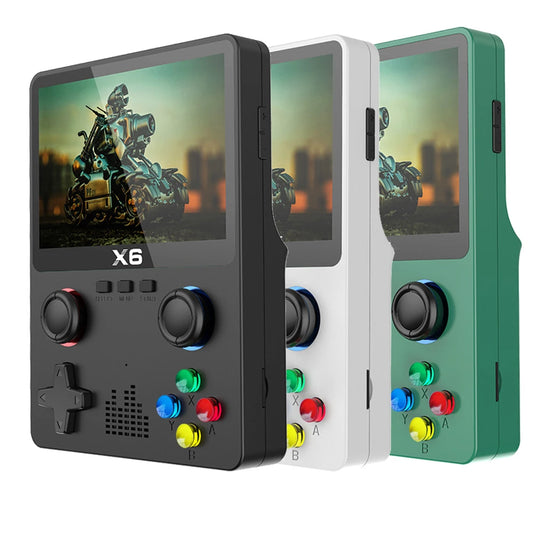 2023 New X6 3.5Inch IPS Screen Handheld Game Player Dual Joystick 11 Simulators GBA Video Game Console for Kids Gifts - covers4phones