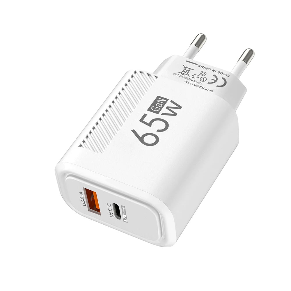 USB C Charger Total 65W Fast Charge Charger PD TypeC Quick Charge 3.0 Wall Power Adapter for iphone Xiaomi Samsung Phone Charger - covers4phones