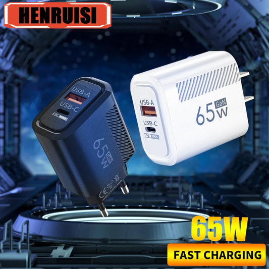 USB C Charger Total 65W Fast Charge Charger PD TypeC Quick Charge 3.0 Wall Power Adapter for iphone Xiaomi Samsung Phone Charger - covers4phones