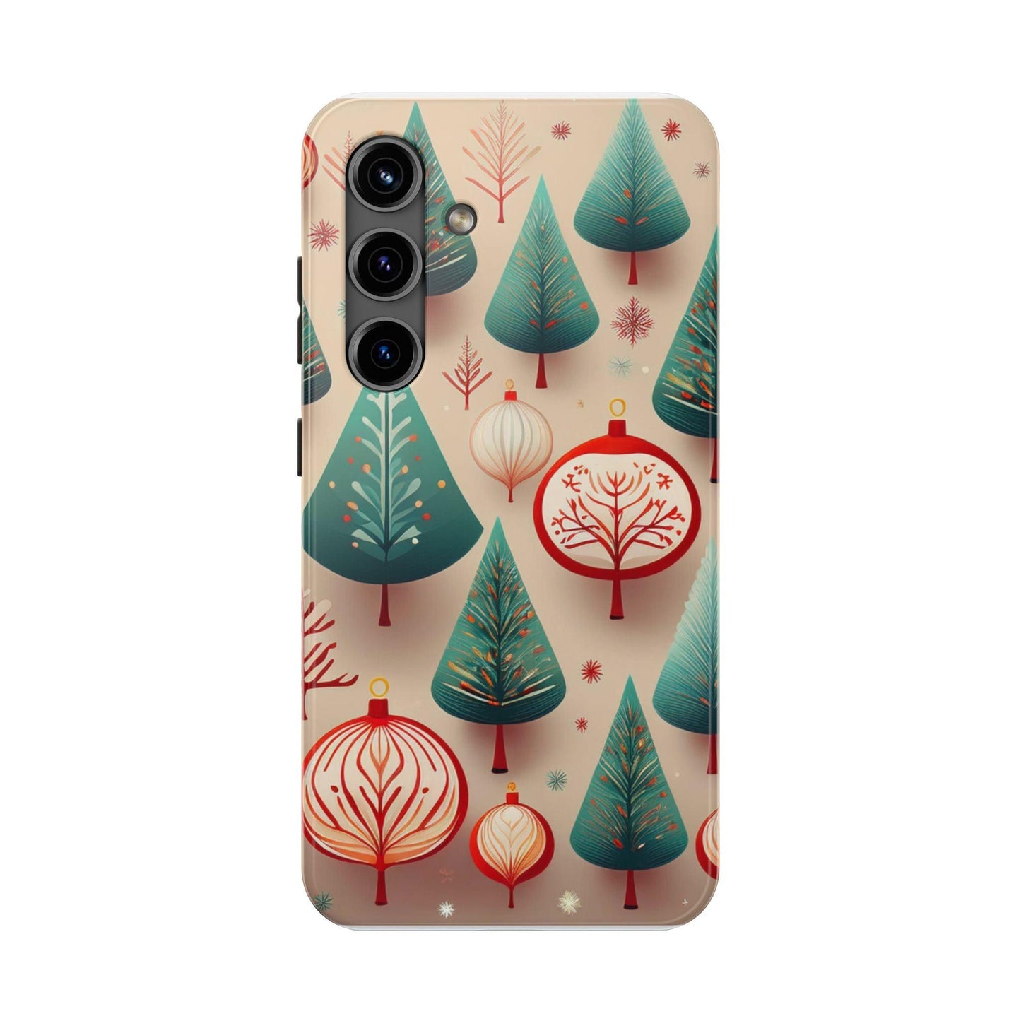 Samsung Green Christmas Tree with Pink Effect Tough Phone Case – Durable Protection, Festive Holiday Design - covers4phones