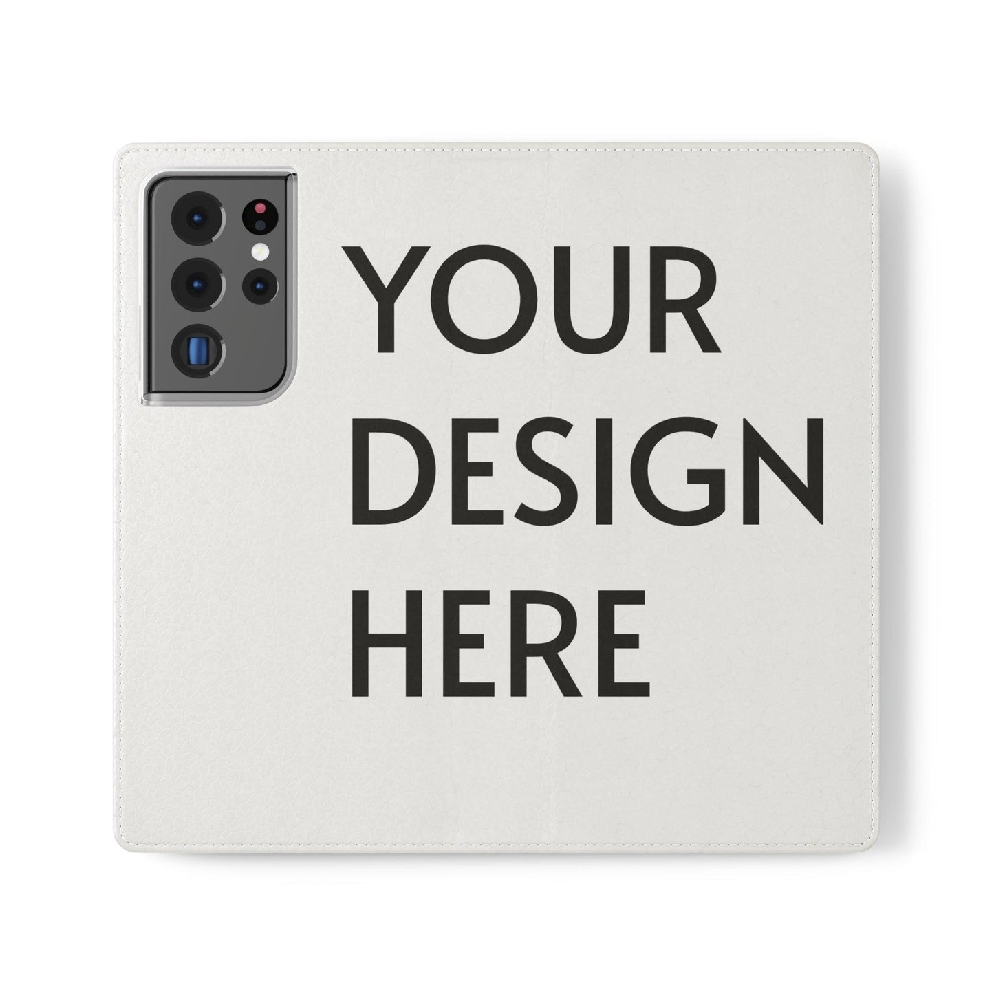 Custom Flip Case for Samsung – Faux Vegan Leather with Elastic Fastening, Card & Cash Pockets, Stand Feature, Durable Polycarbonate Shell - covers4phones