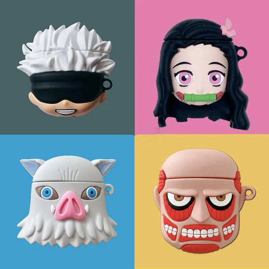 Anime Cartoon Beautiful Girl 3D Case For AirPods 1 2 Pro Charging Box Soft Silicone Wireless Bluetooth Earphone Protective Cover - covers4phones