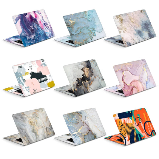 Universal Marble Laptop Cover Stickers Skins Vinyl Skin 2pcs Decorate Decal 13.3"14"15.6"17.3" for Macbook /Lenovo/Asus/Hp/Acer - covers4phones