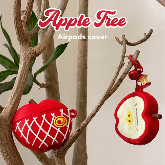 3D Red Apple With Pendant Earphone Cover For Apple AirPods 1 2 3 Generation Airpods Pro/Pro2 Wireless Bluetooth Headphone Case - covers4phones