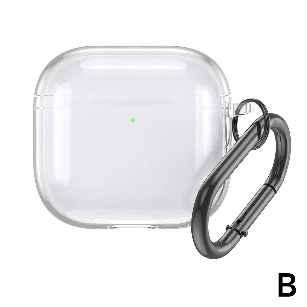 Translucent Protecitve Case For AirPods 4 Premium Sleeve Cover For AirPods 4th Generation Case Drop Protector with Carabiner - covers4phones